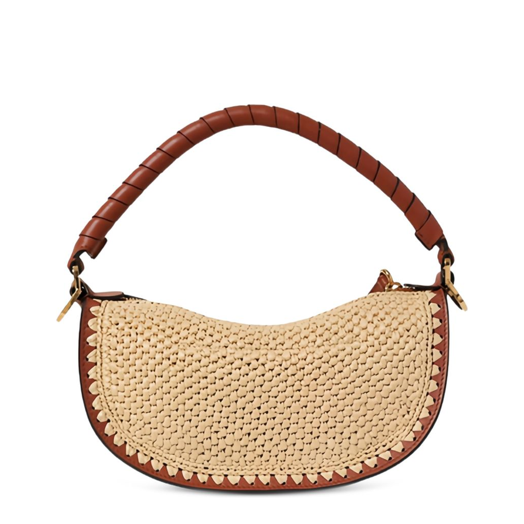 Marcie Mini Raffia-Effect Shoulder Bag - Clay Brown - Image 4