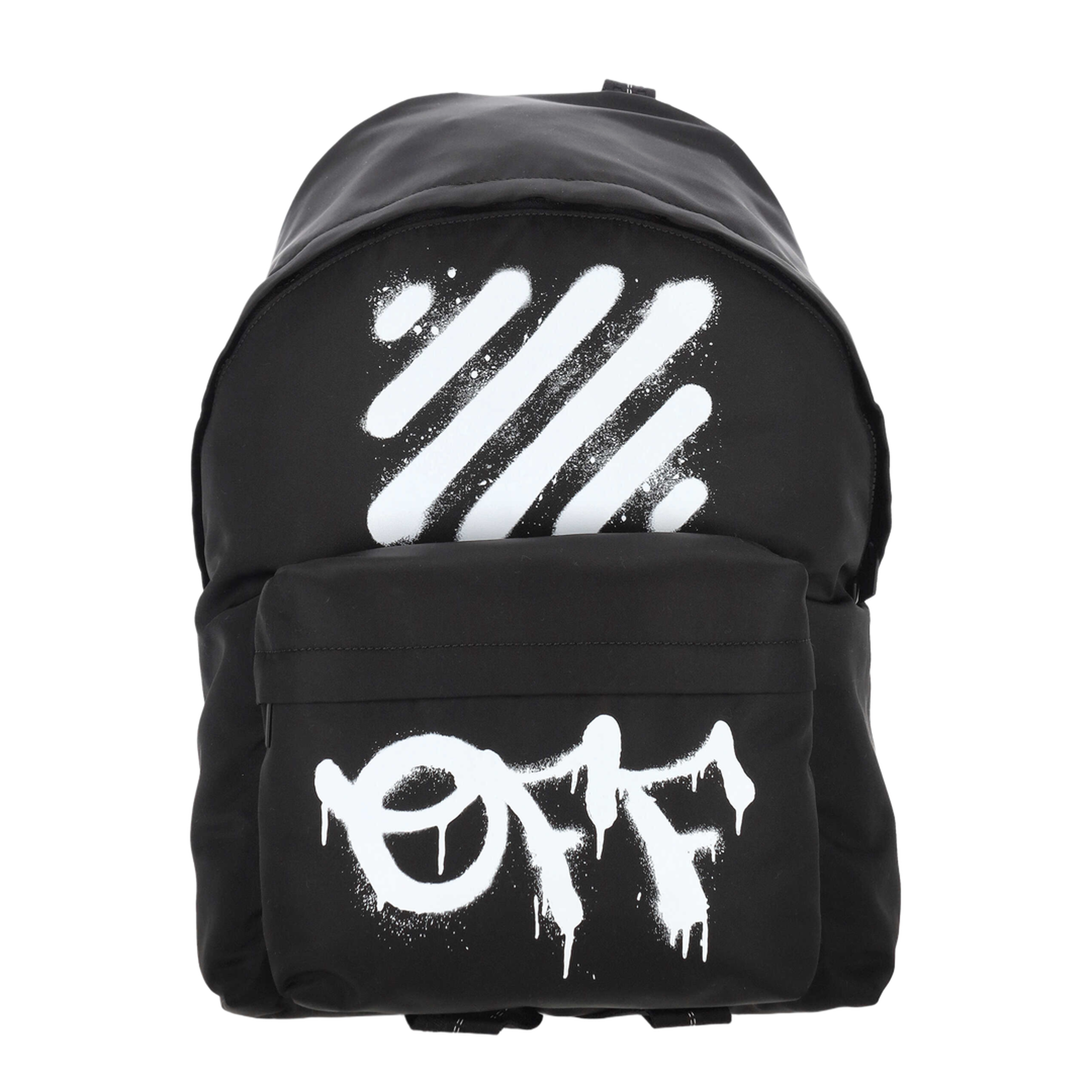 Diagoonal Spray Backpack - Black - White - Image 4