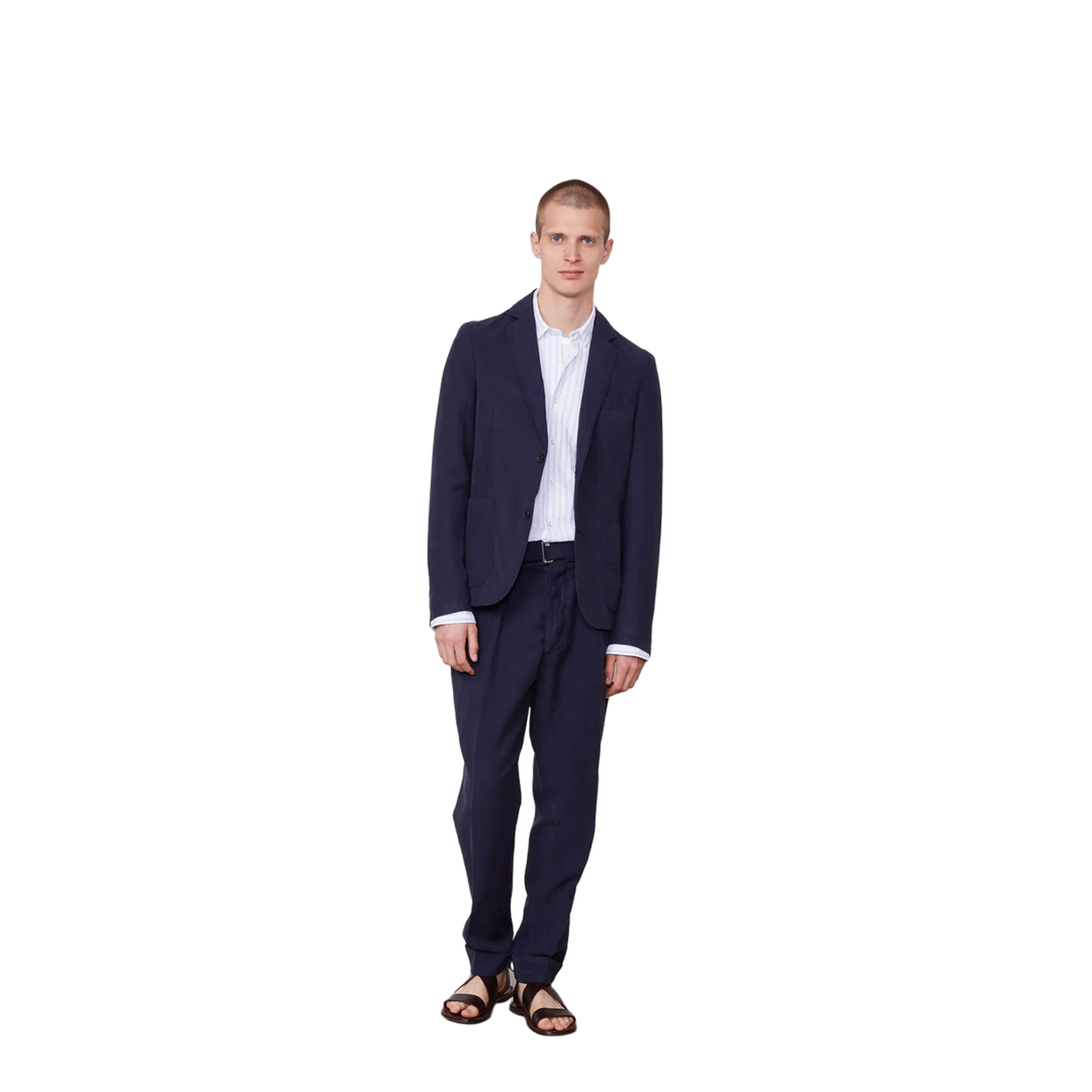 Pierre Cotton-linen Pants In Blue - Image 2