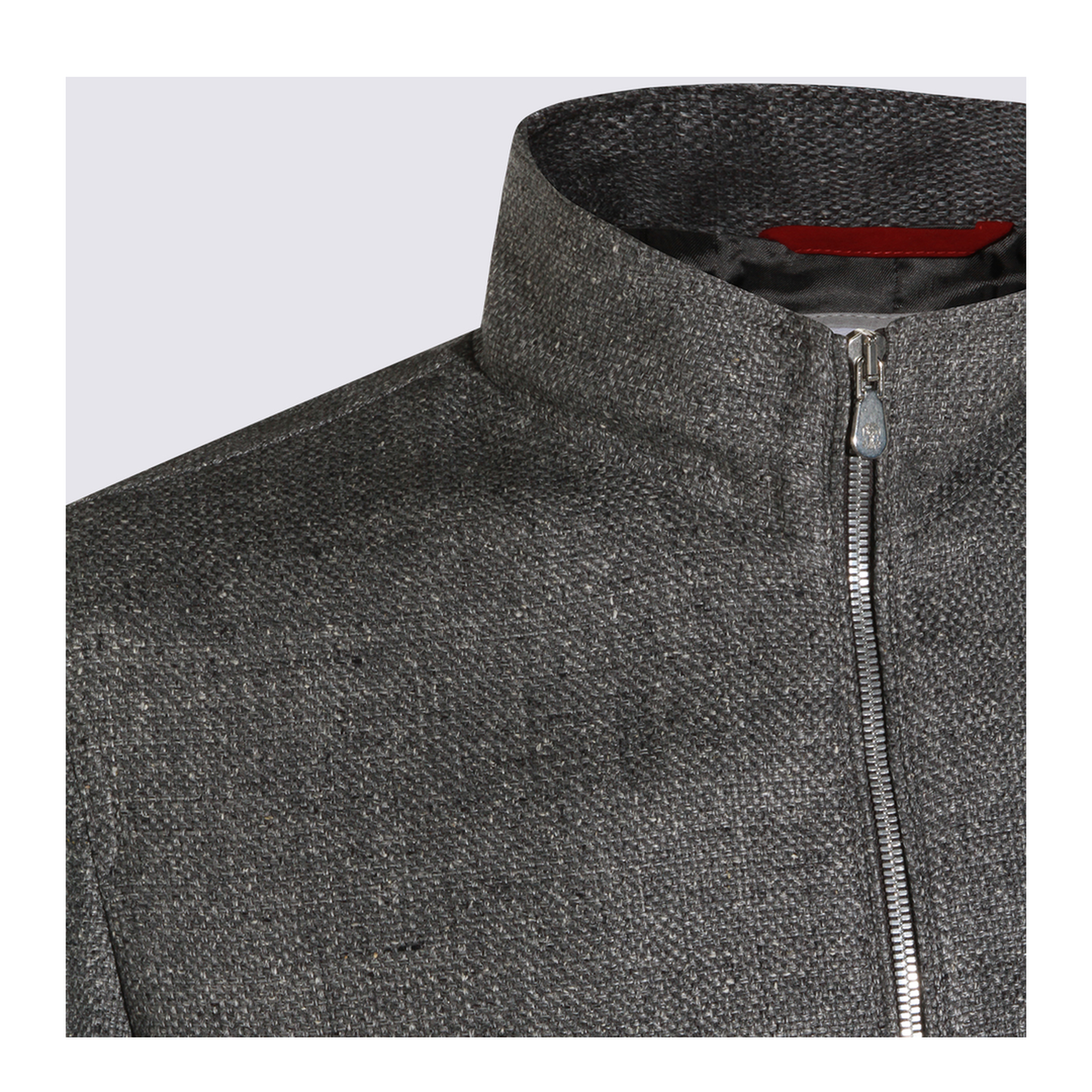 Stand Collar Outerwear Jacket Grey - Image 8
