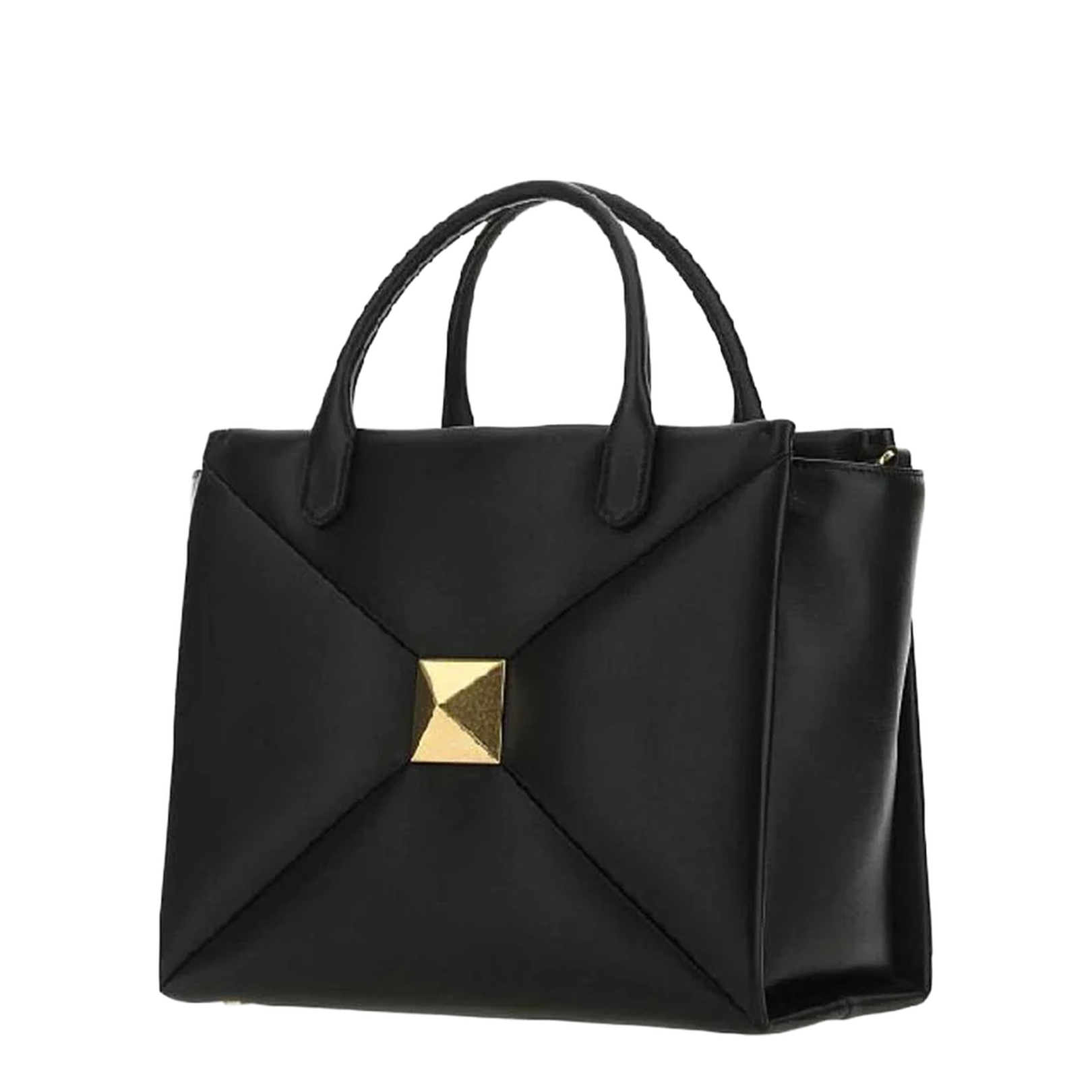 One Stud Leather Handbag Black - Image 2