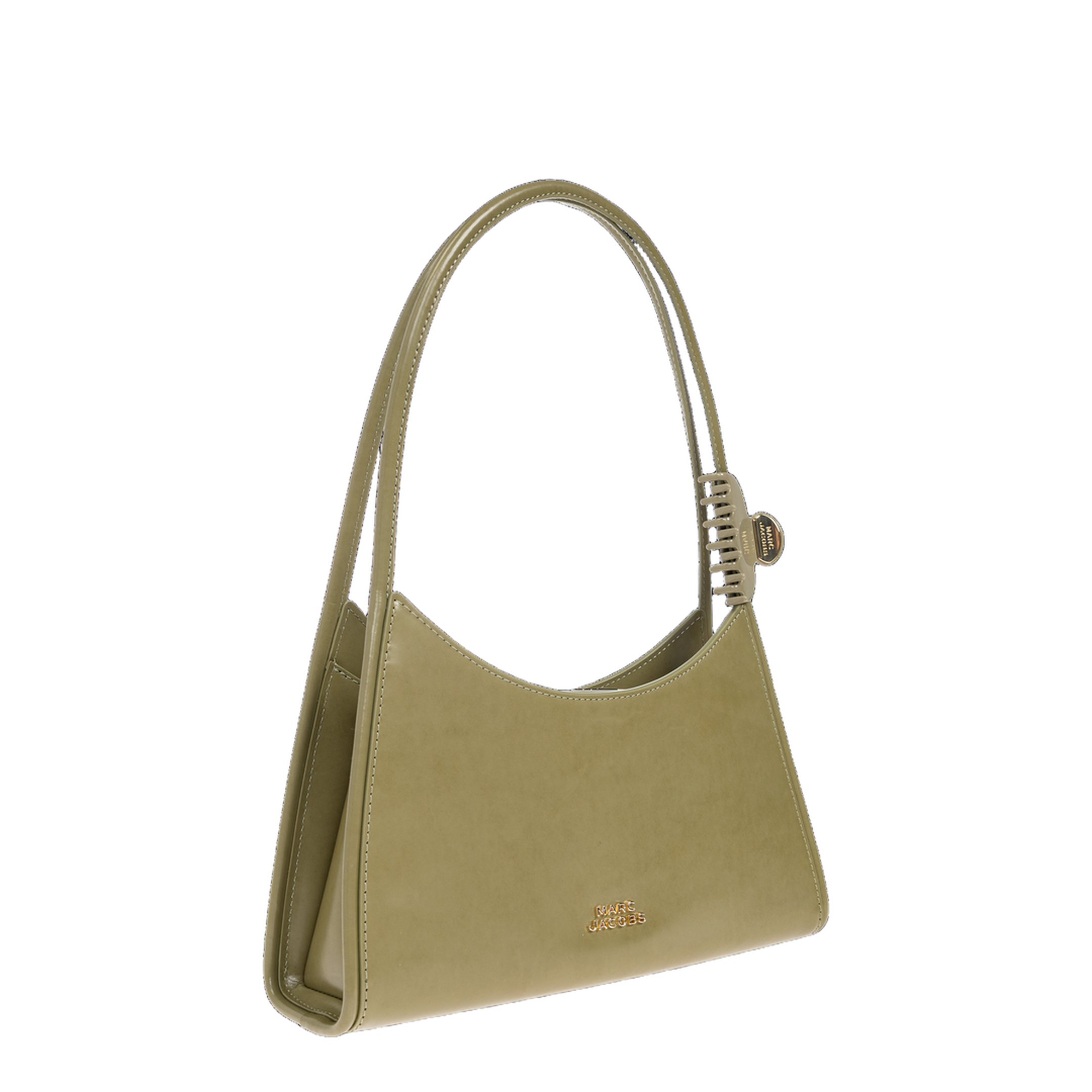 The Glam Claw Clip Shoulder Bag Medium Spazzolato Leather - Reed - Image 4