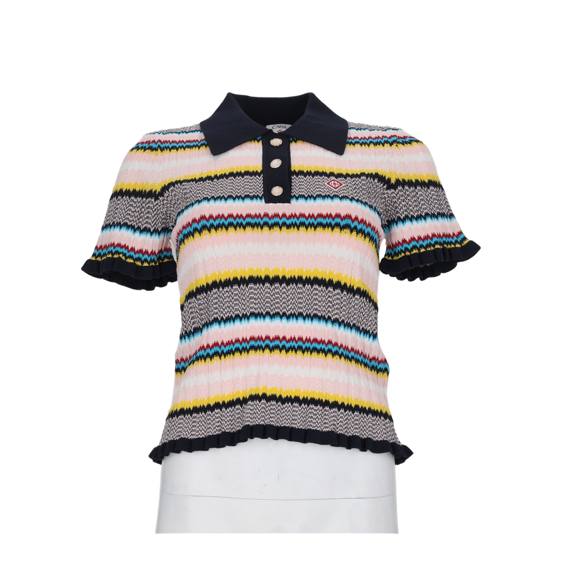 Chevron Pattern Polo Shirt - Image 1