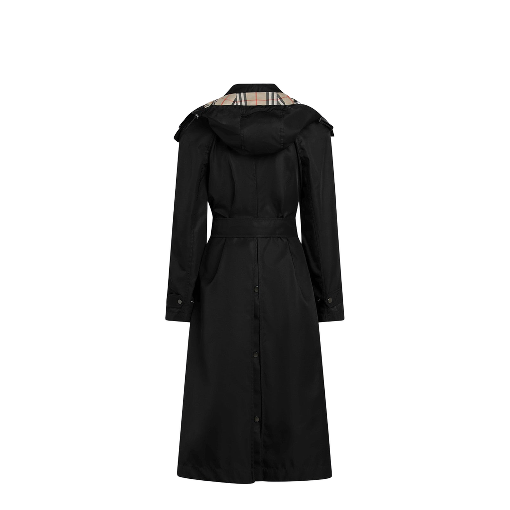 Long Black Nylon Car Coat - Image 2