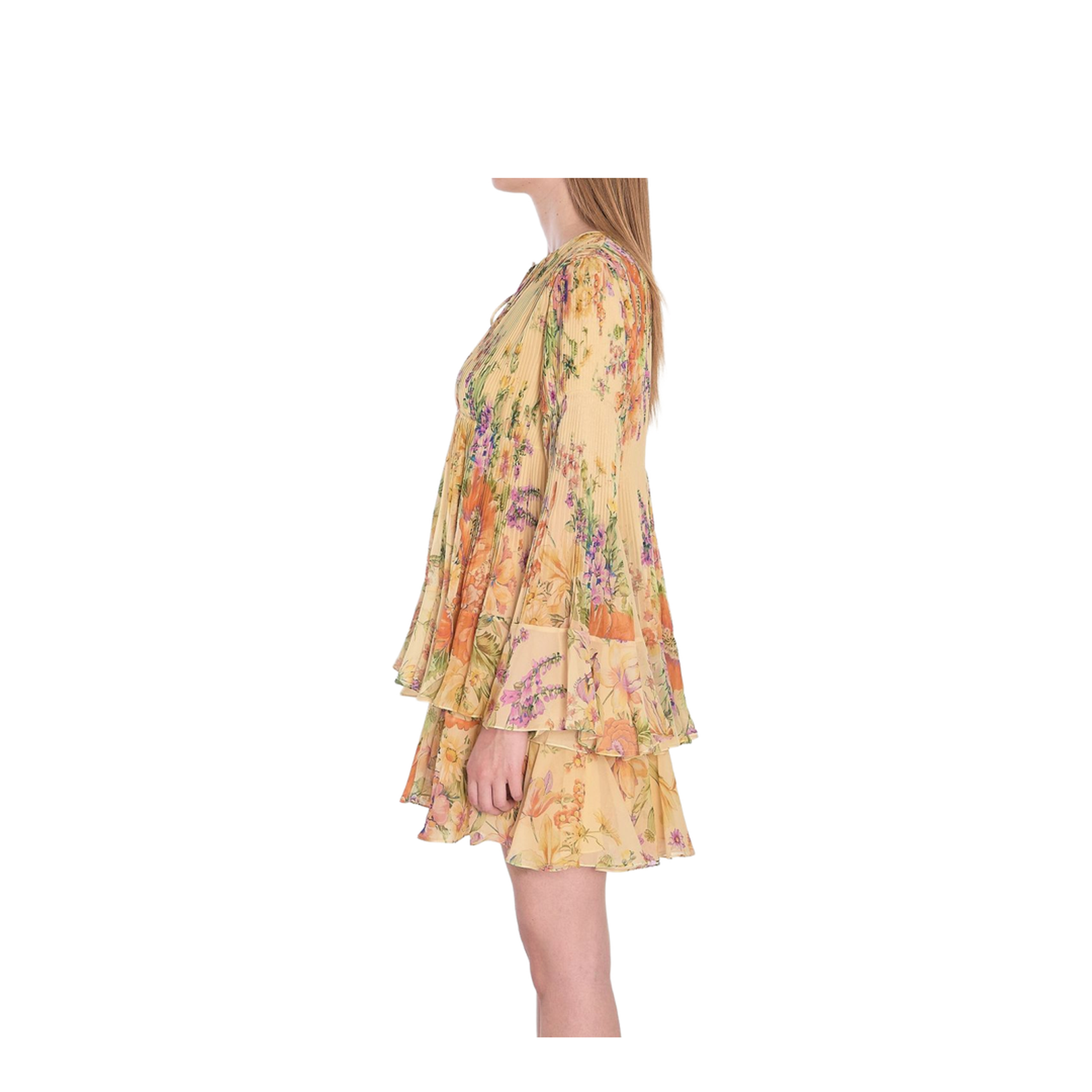 Mini Pleated Dress in Silk Georgette - Image 6