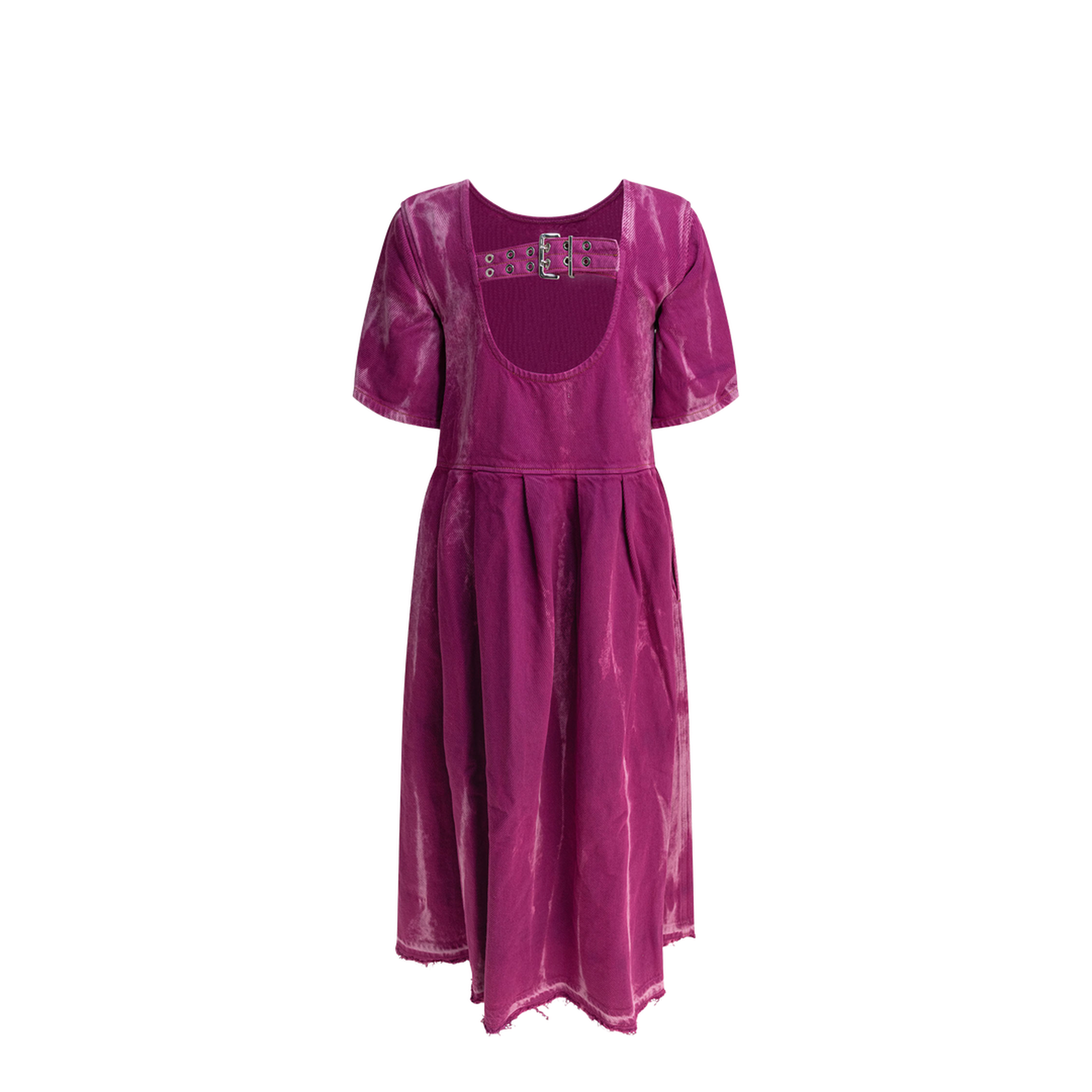 Denim Midi Dress With Open Back - Image 2