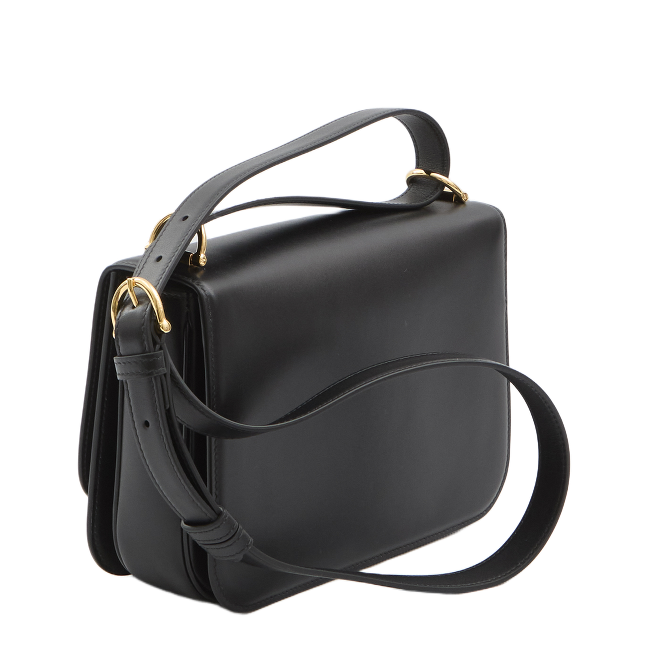 Siena Small Shoulder Bag in Black Leather - Image 2