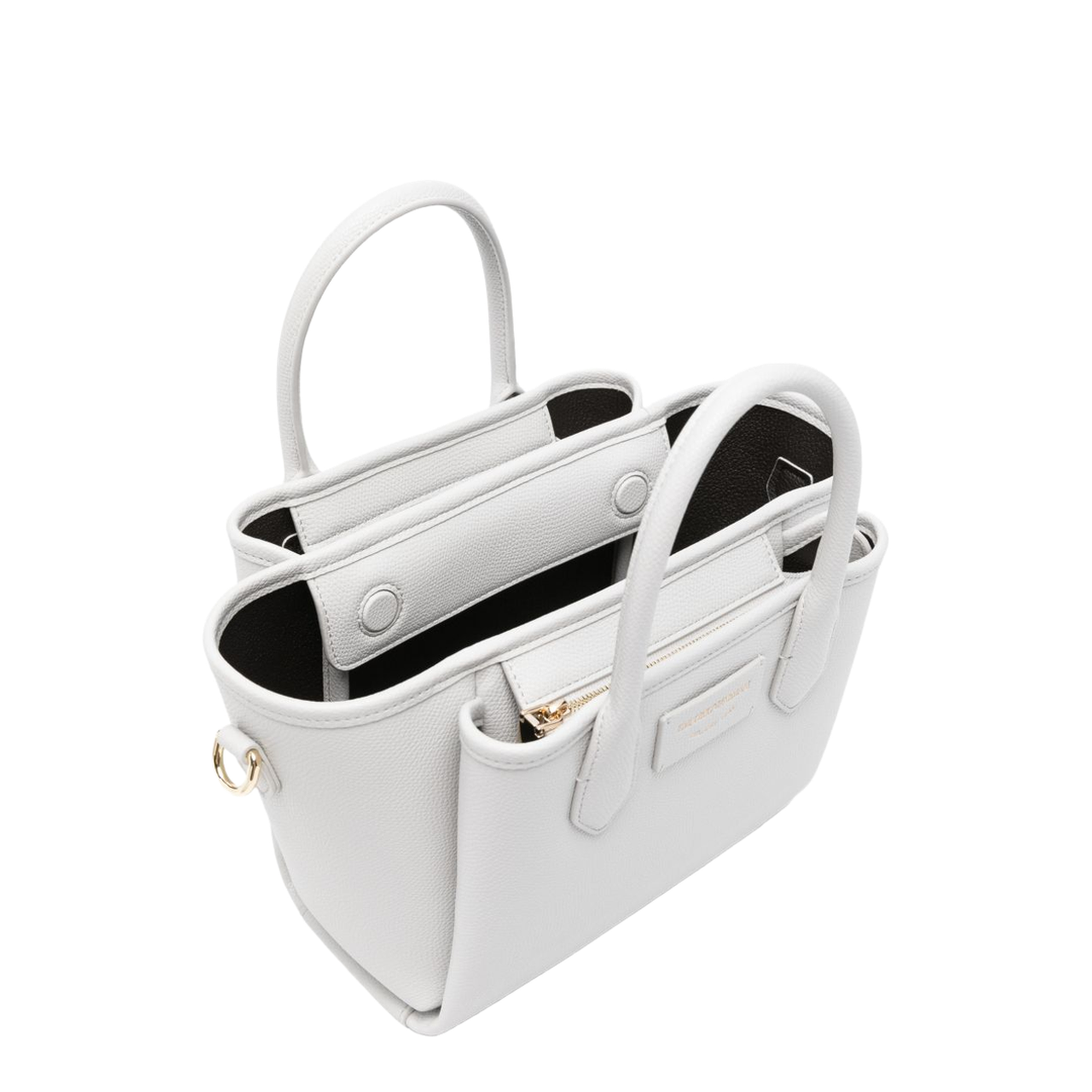 Small Shopper Bag With Palmellato Finish Small Polyurethane Tote Bag - Grigio chiaro - Image 4