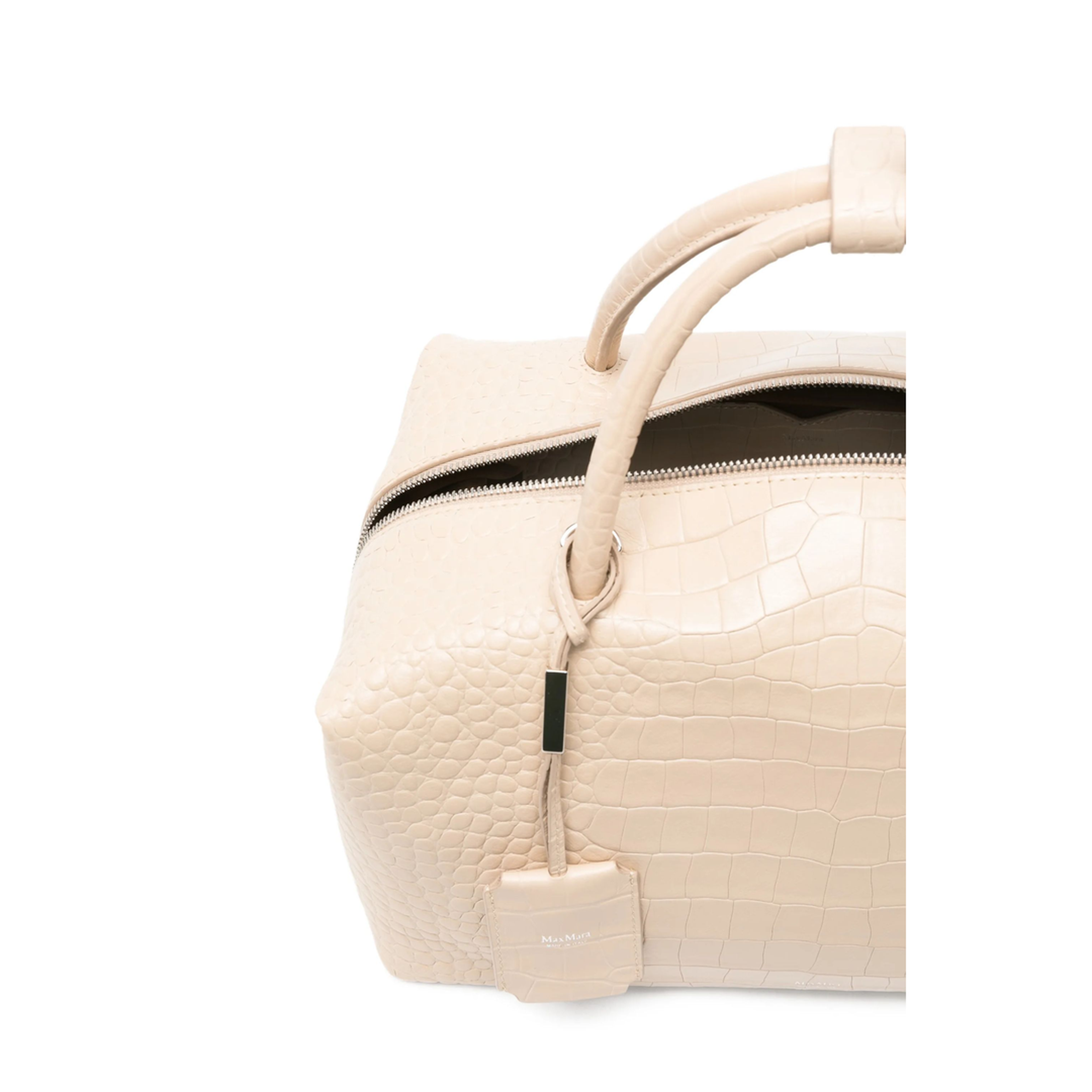 Holdall Large Crocodile-Embossed Calf Leather Boston Bag - Ice - Image 4