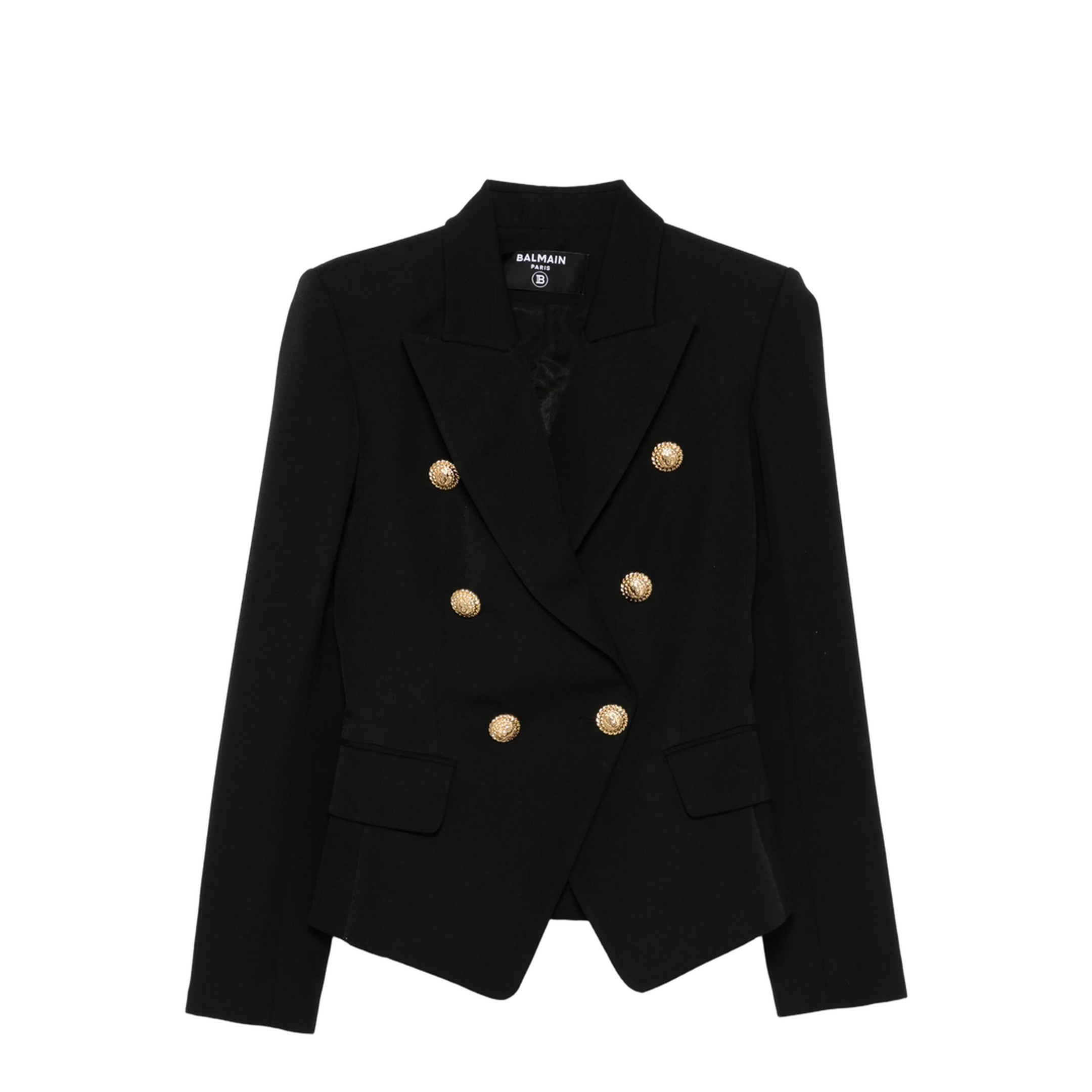 Double-Breasted Wool Blazer Black - Image 1