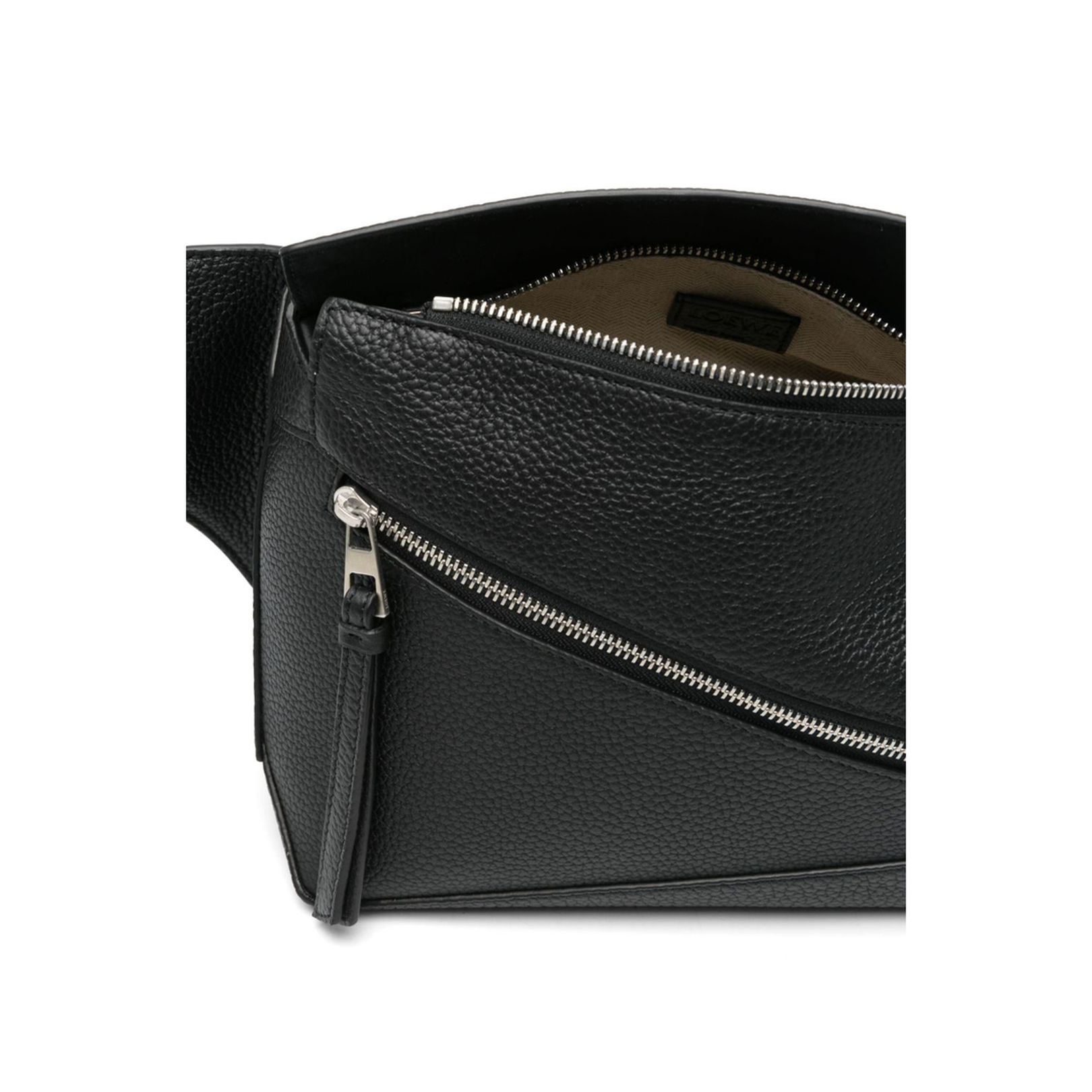 Puzzle Edge Small Calfskin Bumbag - Black - Image 2