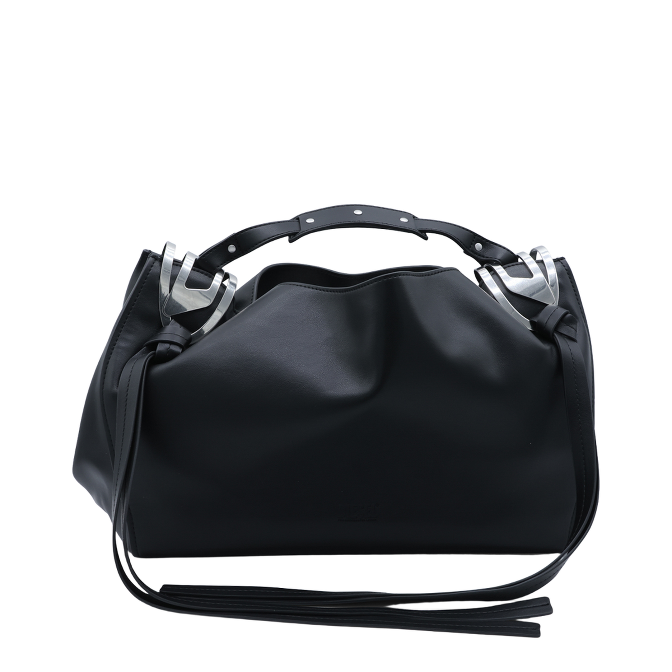 Knot-D Medium Polyurethane Top-Handle Bag - Black - Image 1