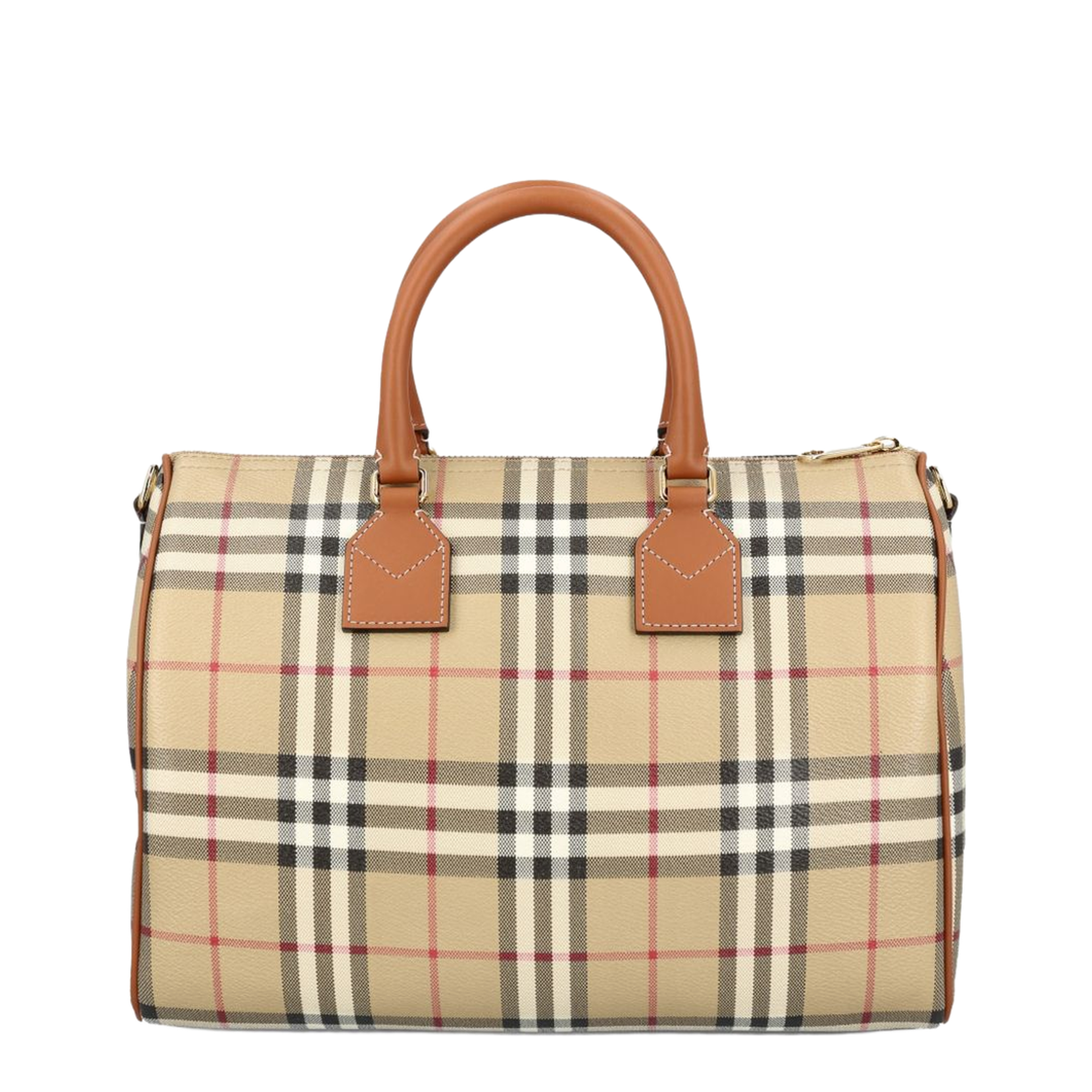 Check Medium Bowling Bag - Beige - Image 2