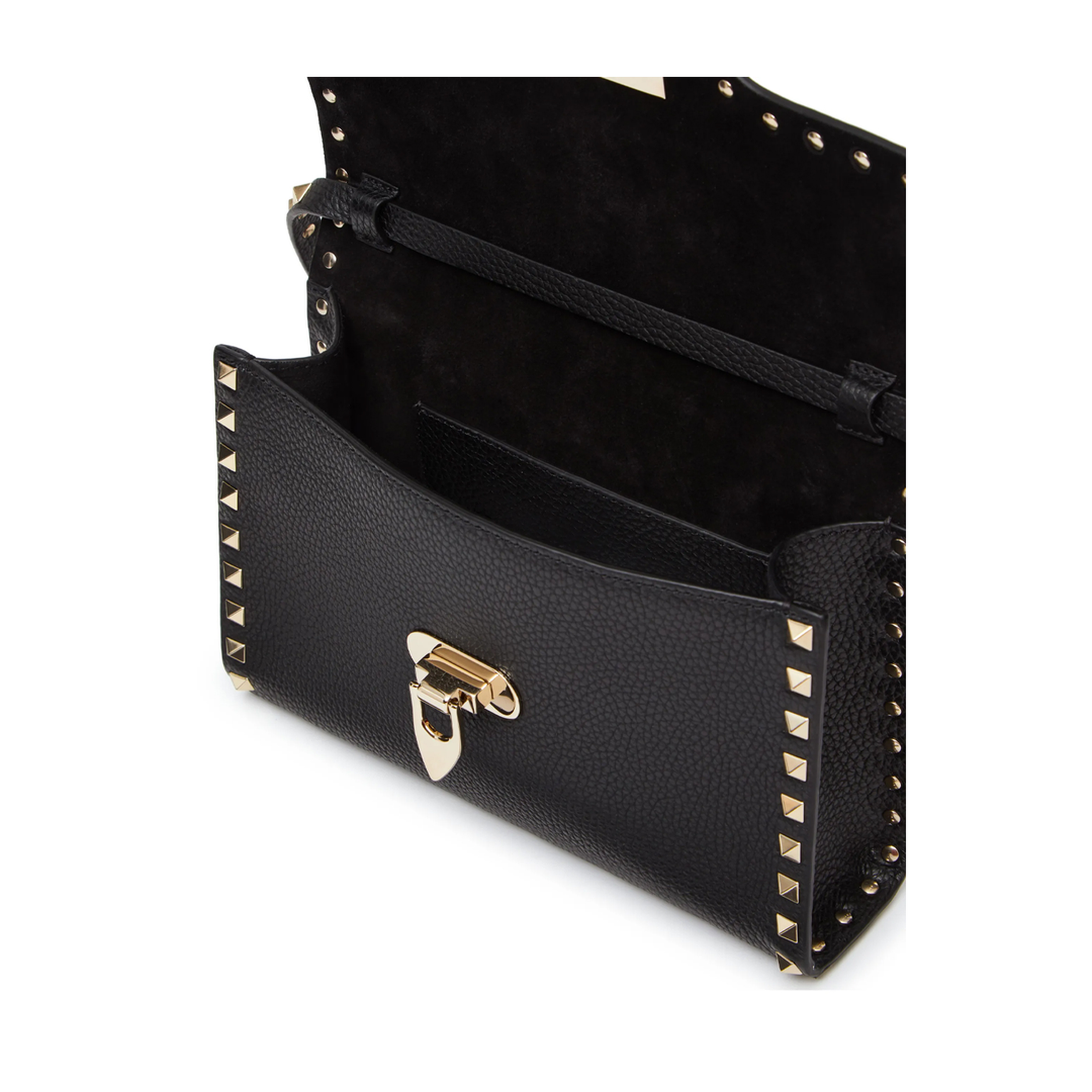 Rockstud Small Calfskin Crossbody - Black - Image 7