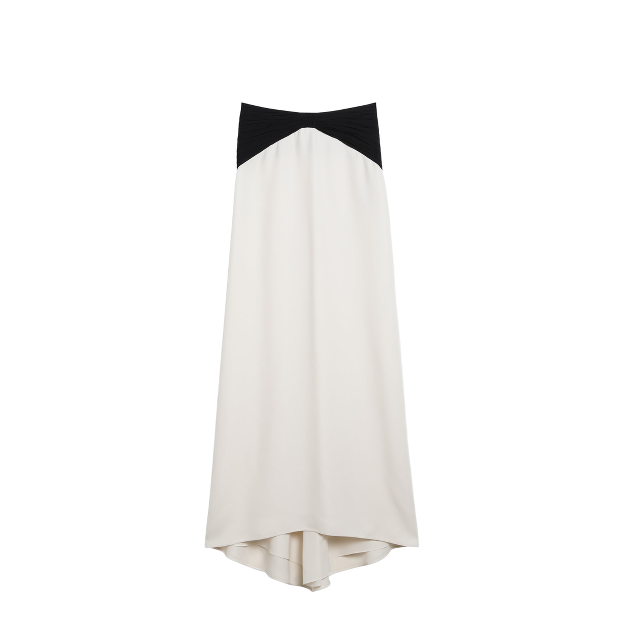 Long Silk Skirt in Vanilla/Black - Image 1