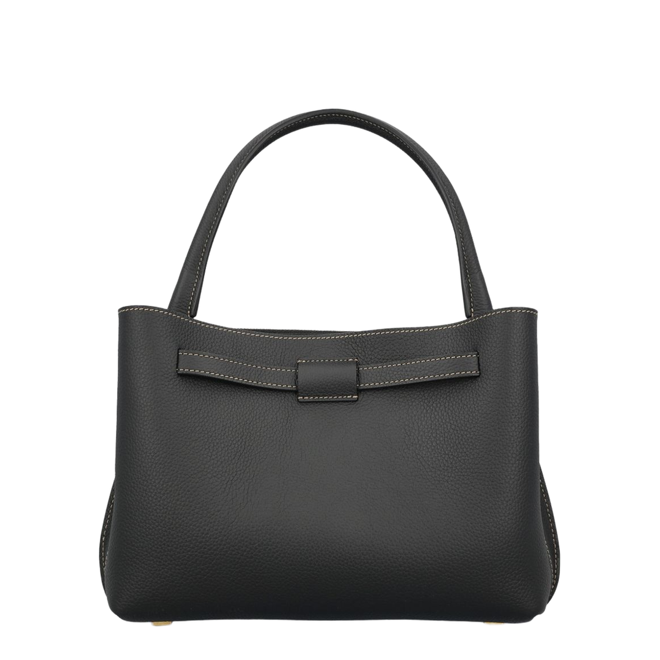 T Timeless Mini Calfskin Leather Top-Handle Bag - Black - Image 4
