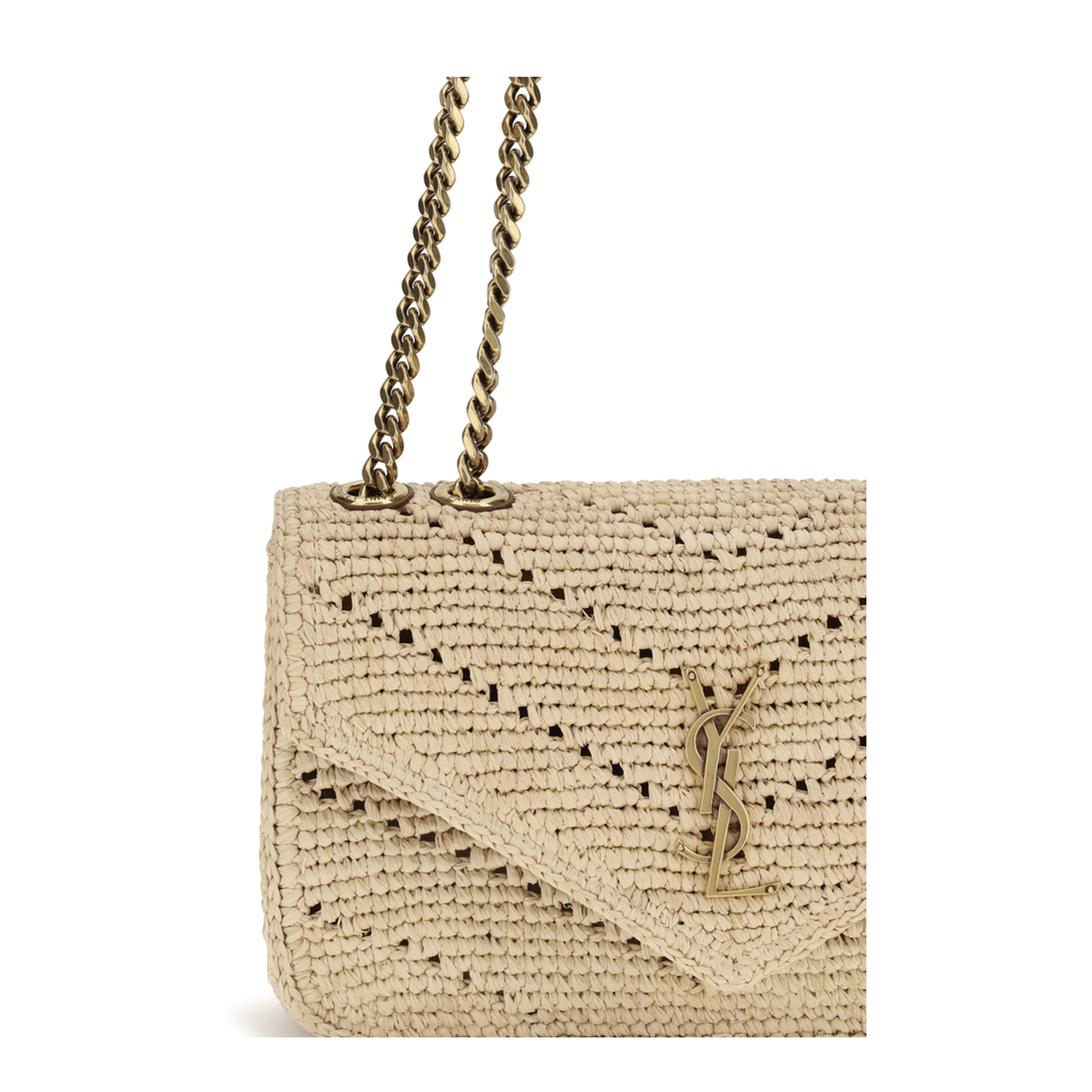 Small Raffia Loulou Shoulder Bag - Image 4