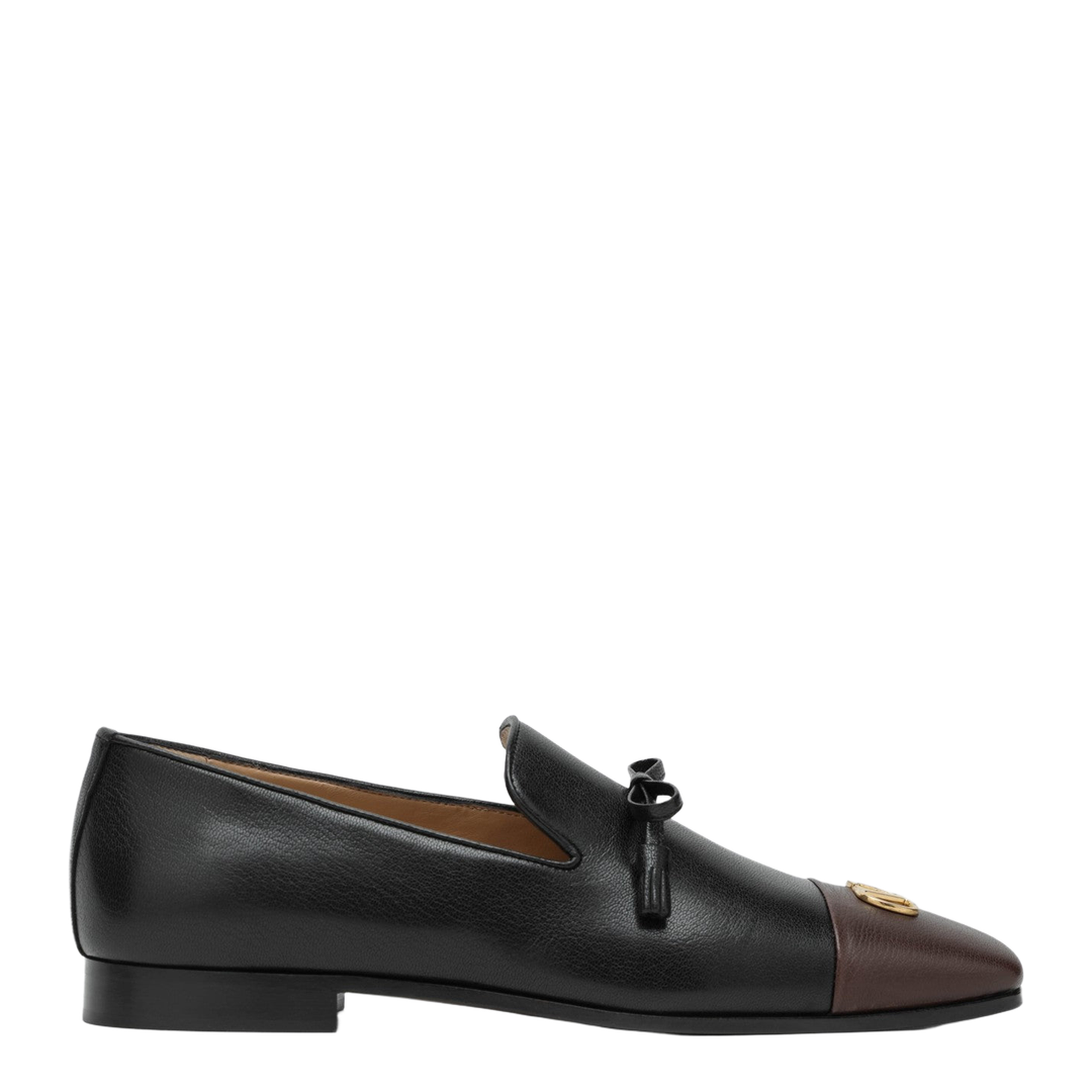 Black Goatskin Slip-On Loafers - Image 1