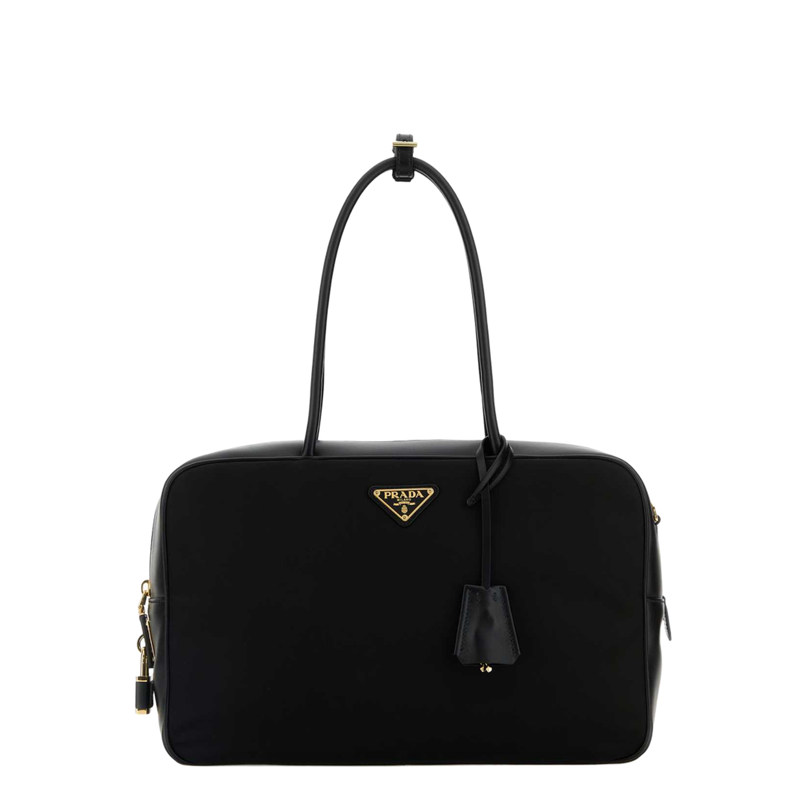 Black Leather And Re-nylon Handbag - Image 1