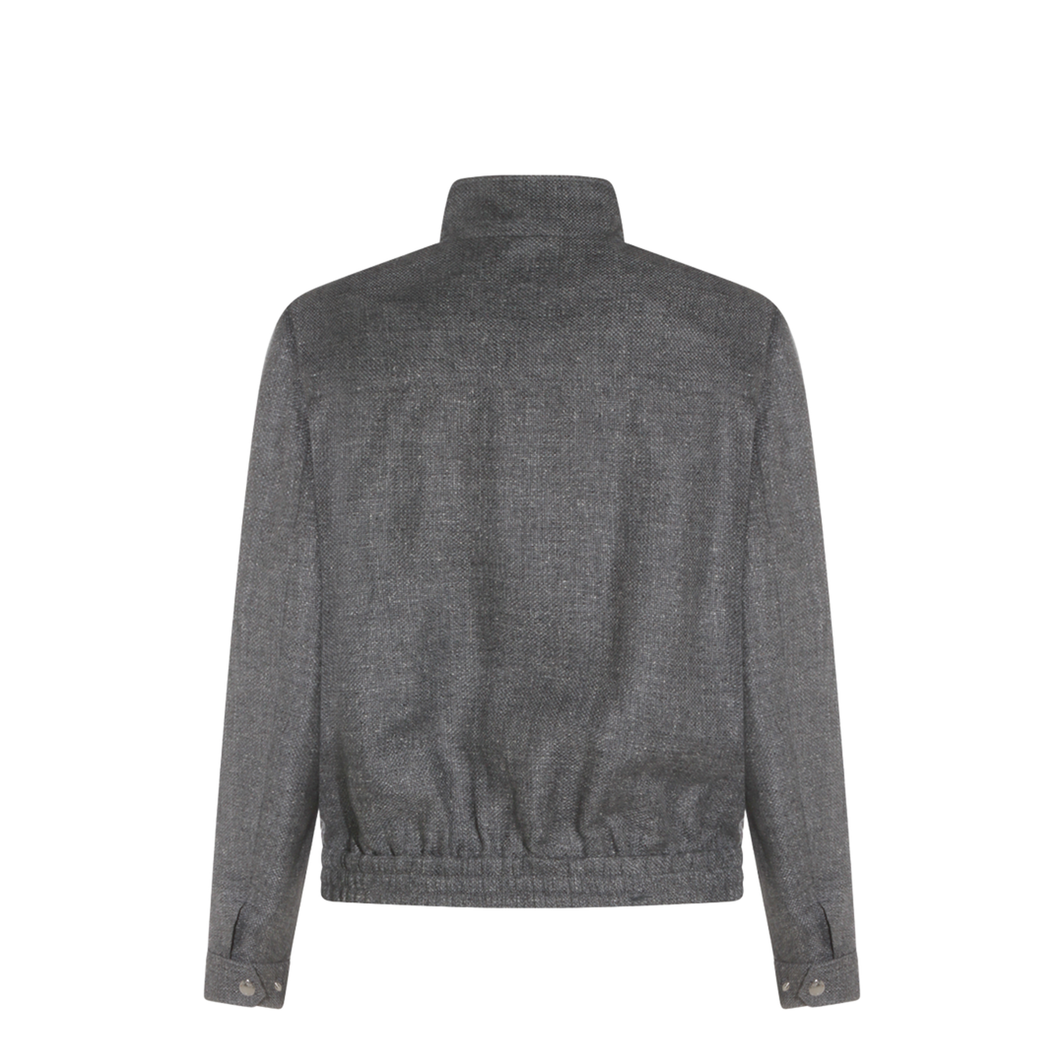 Stand Collar Outerwear Jacket Grey - Image 3
