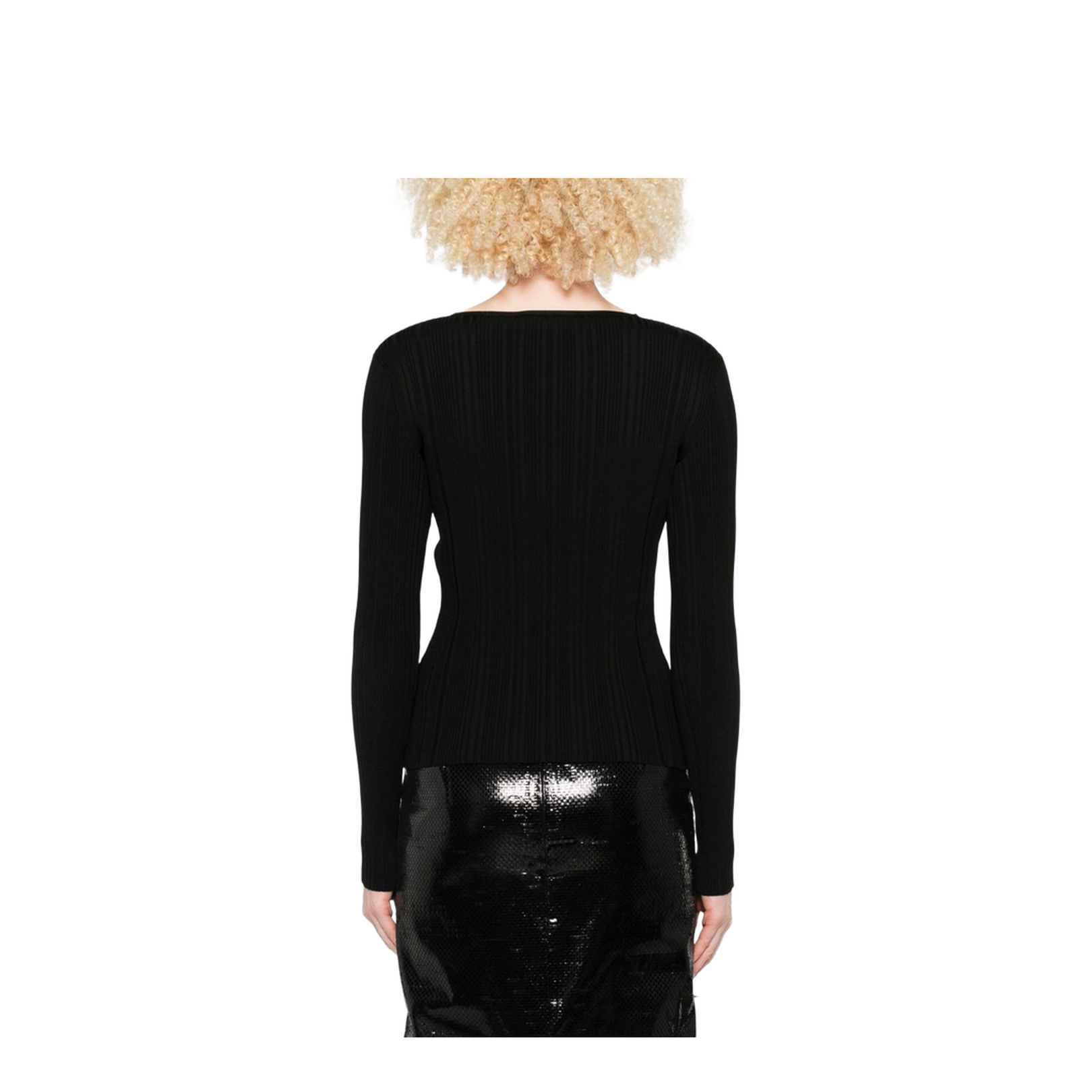 V-Neck Sweater In Black - Image 4