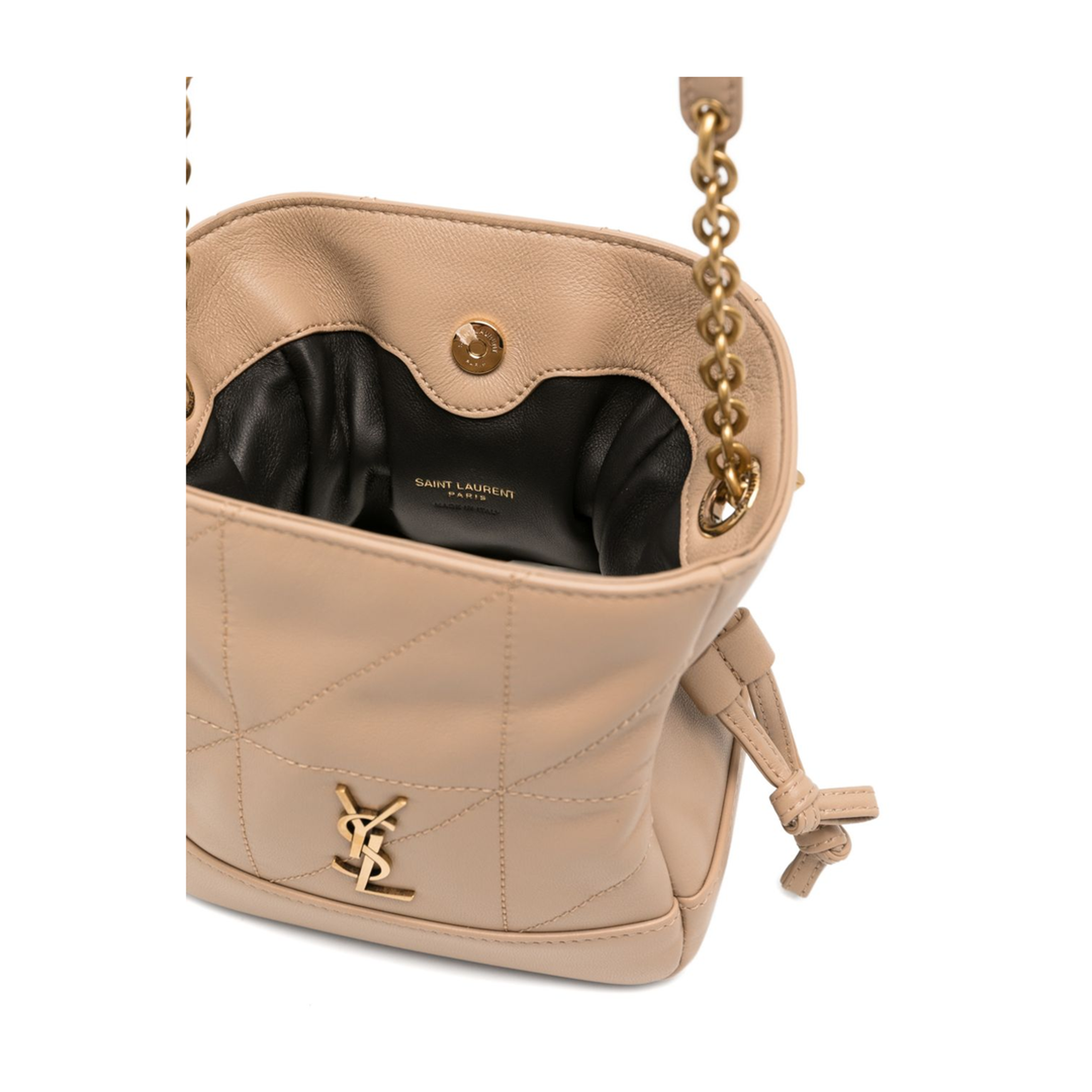 Jamie Mini Lambskin Shoulder Pouch - Clear Beige - Image 5