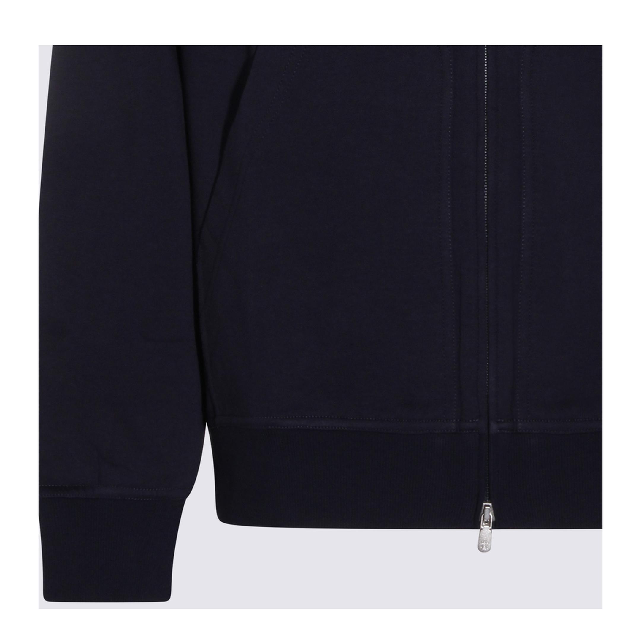 Zipped Cotton Fleece Sweater Blue - Image 8
