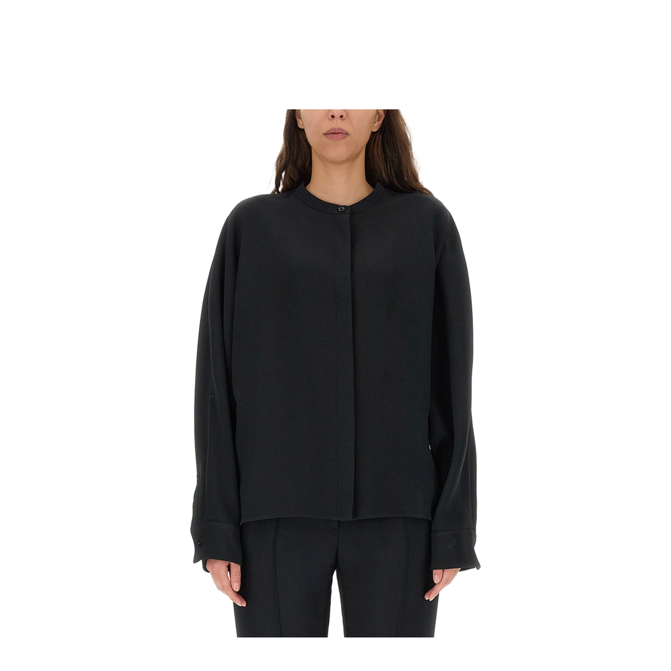 Black Viscose Blend Shirt - Image 1