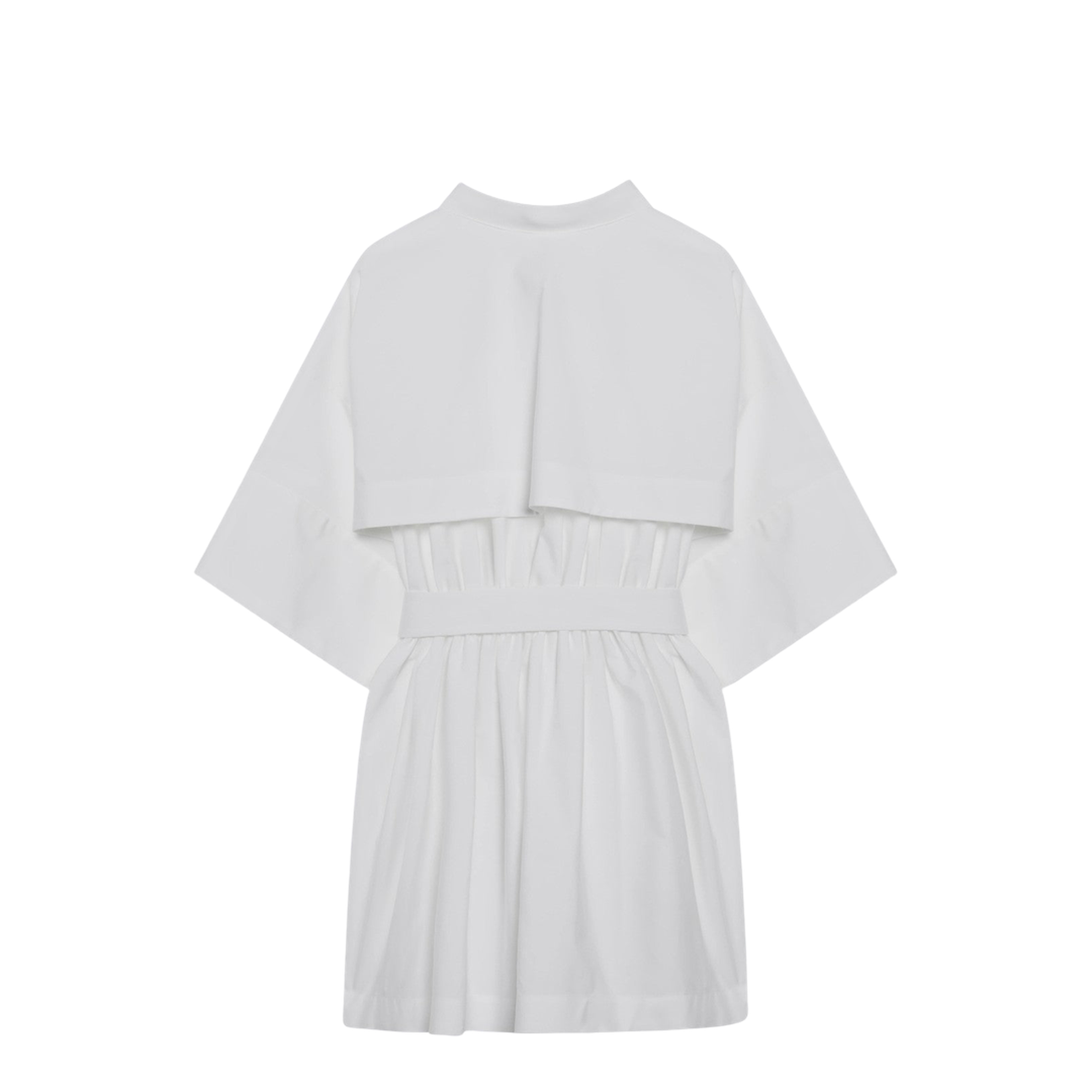 Mini Chemisier Dress in White Poplin - Image 2