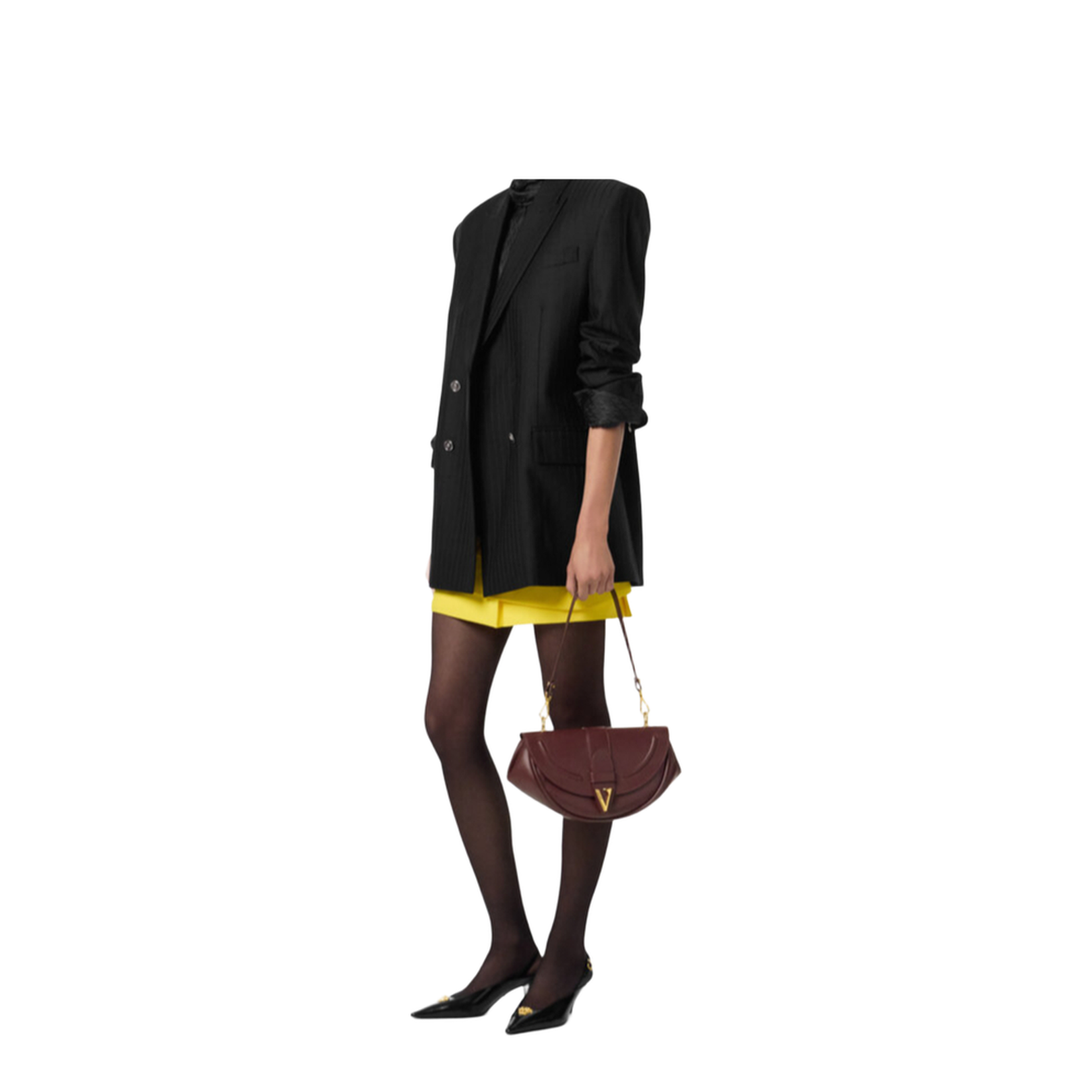 Virtus Small Calf Leather Shoulder Bag - Burgundy - Image 4