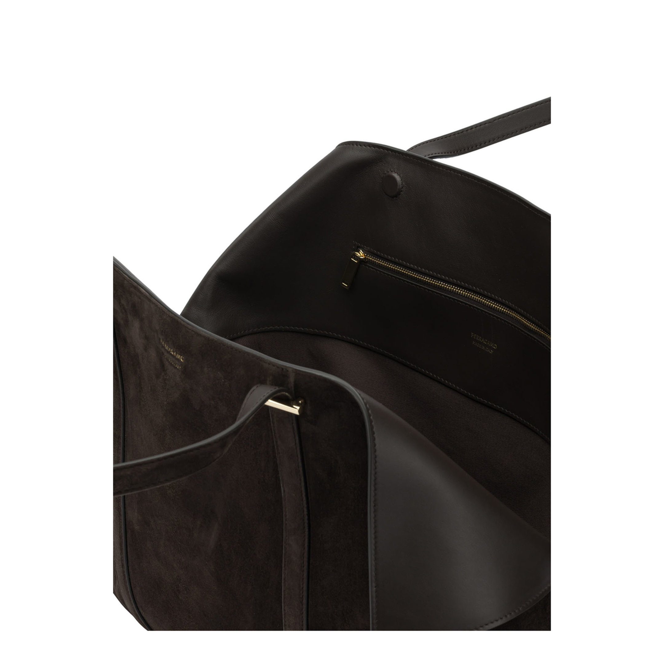 Scarf Large Calfskin Suede Tote Bag - Testa Di Moro - Image 5