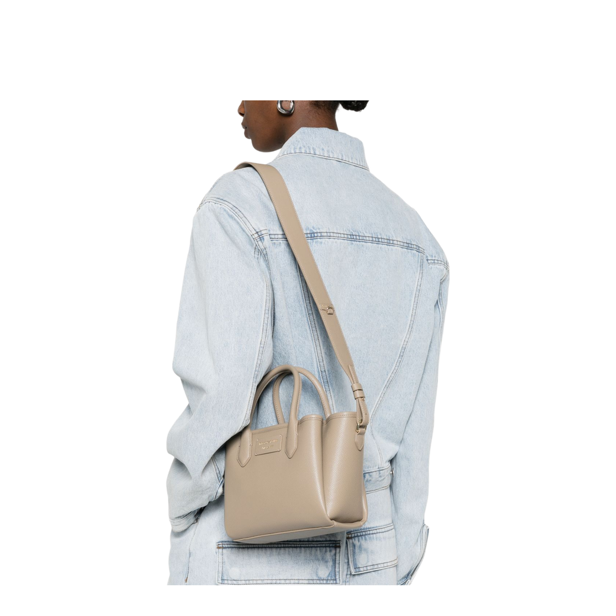 Odette Polyurethane Handbag - Dove Grey - Image 2