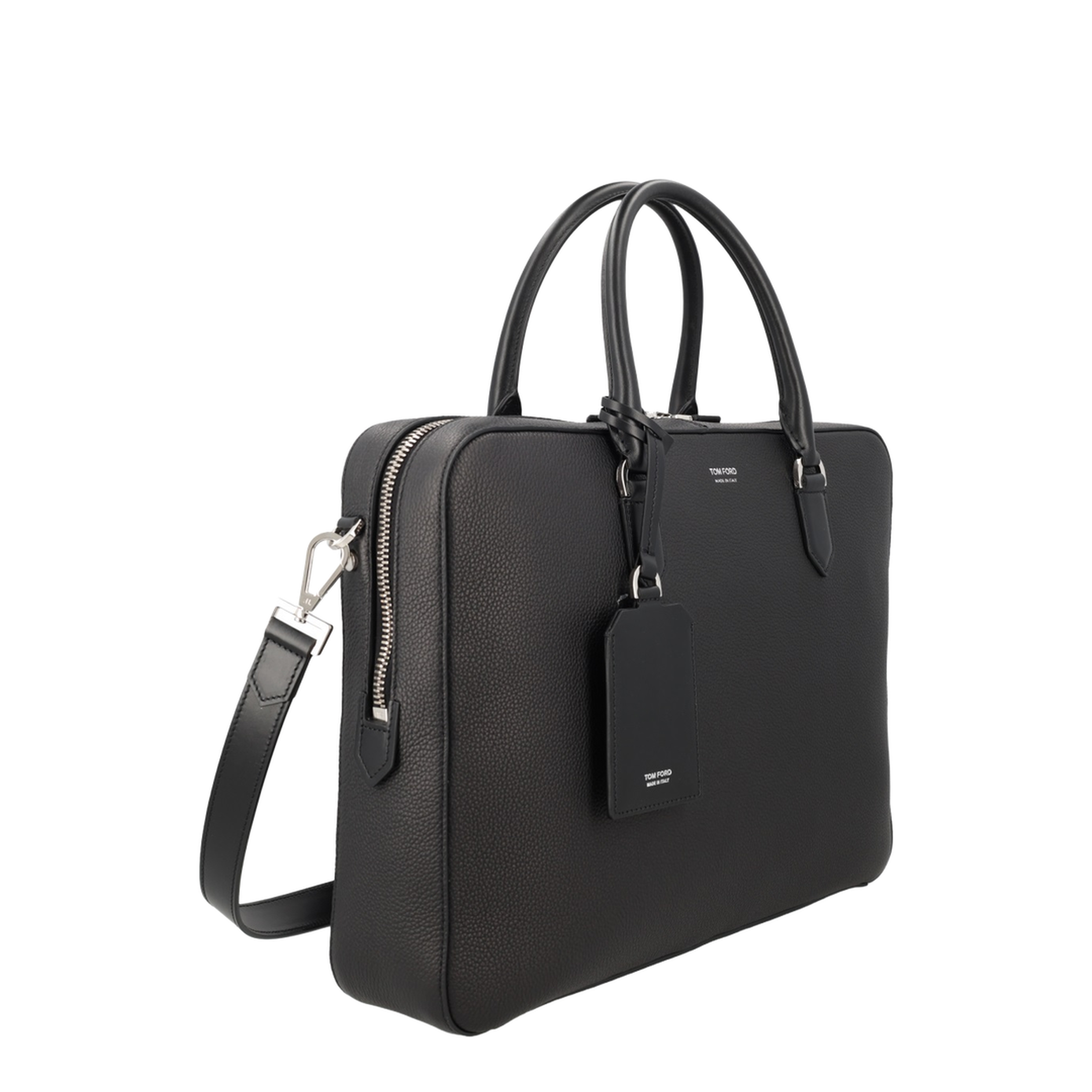Black Leather Top Handle Bag - Image 3