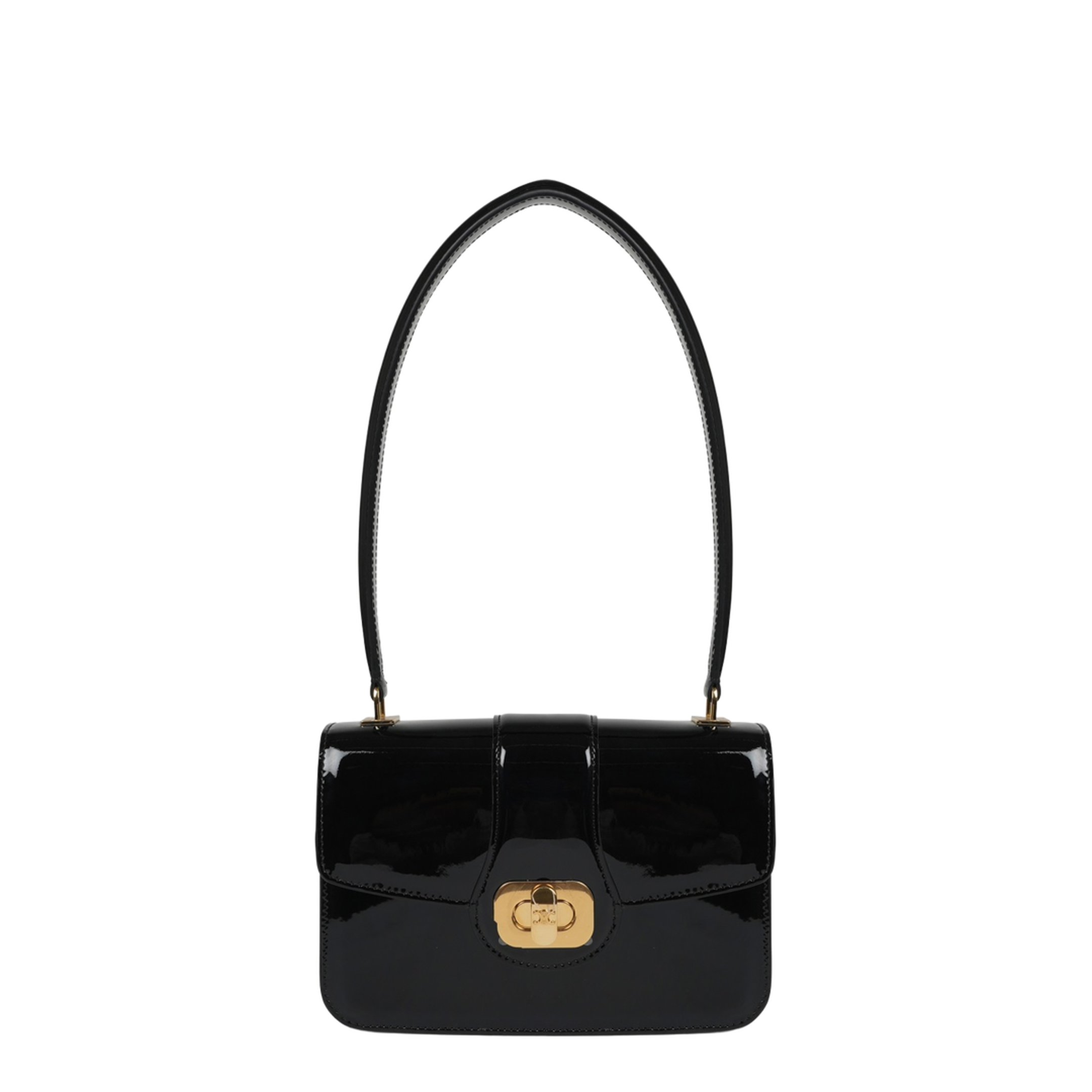 Patent Calfskin Handbag - Black - Image 1