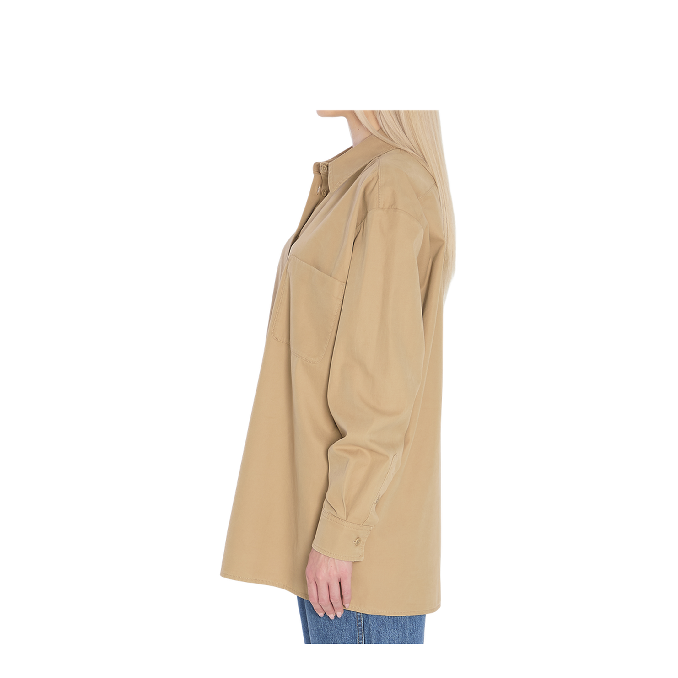 Tansy Shirt Tan Cotton Cashmere - Image 3