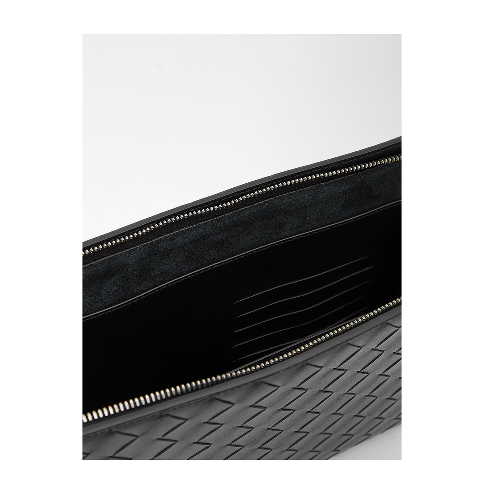 Intrecciato Leather Pouch - Black - Image 4