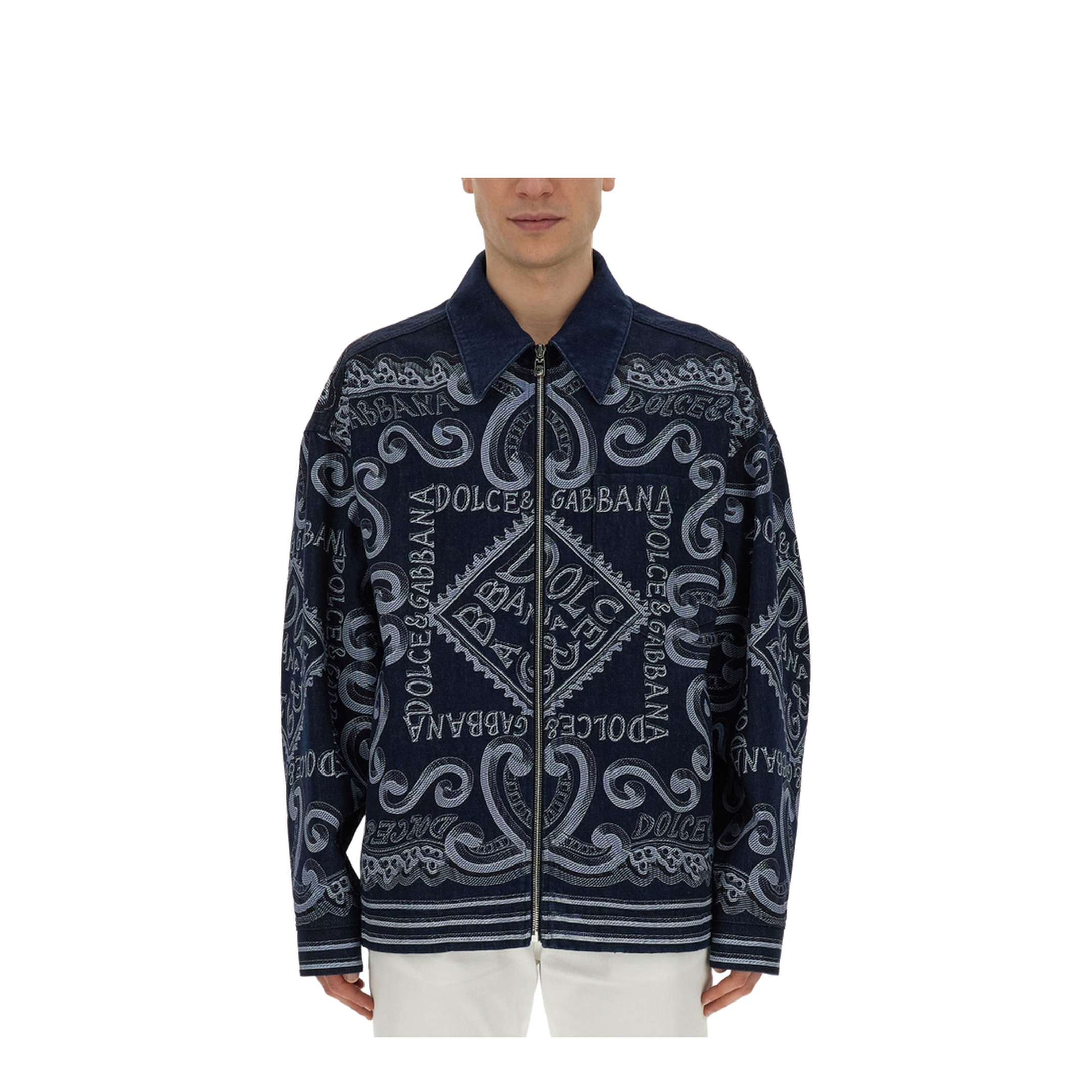 Navy Print Cardigan - Image 1