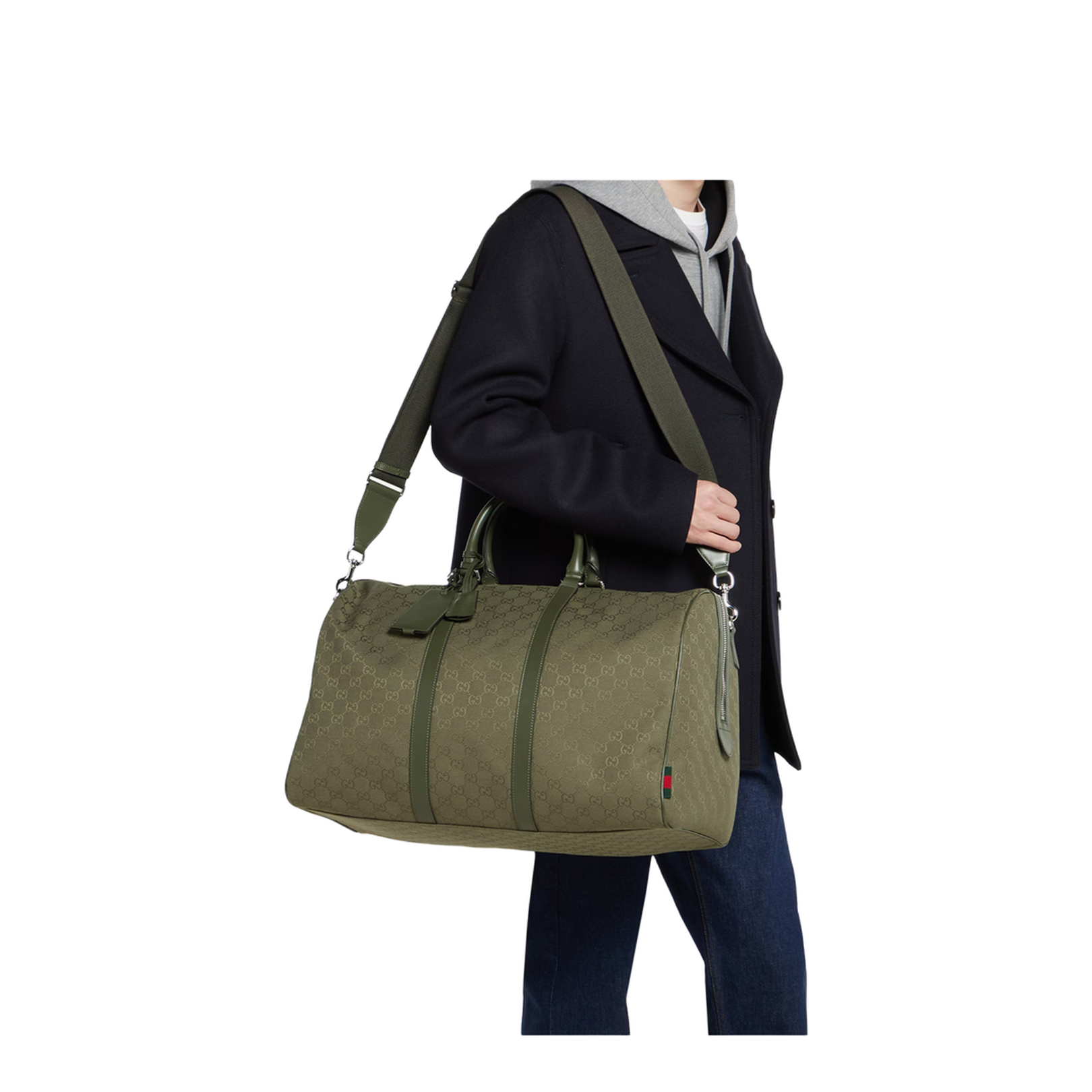GG Canvas Large Duffle Bag Forest Green - Image 5