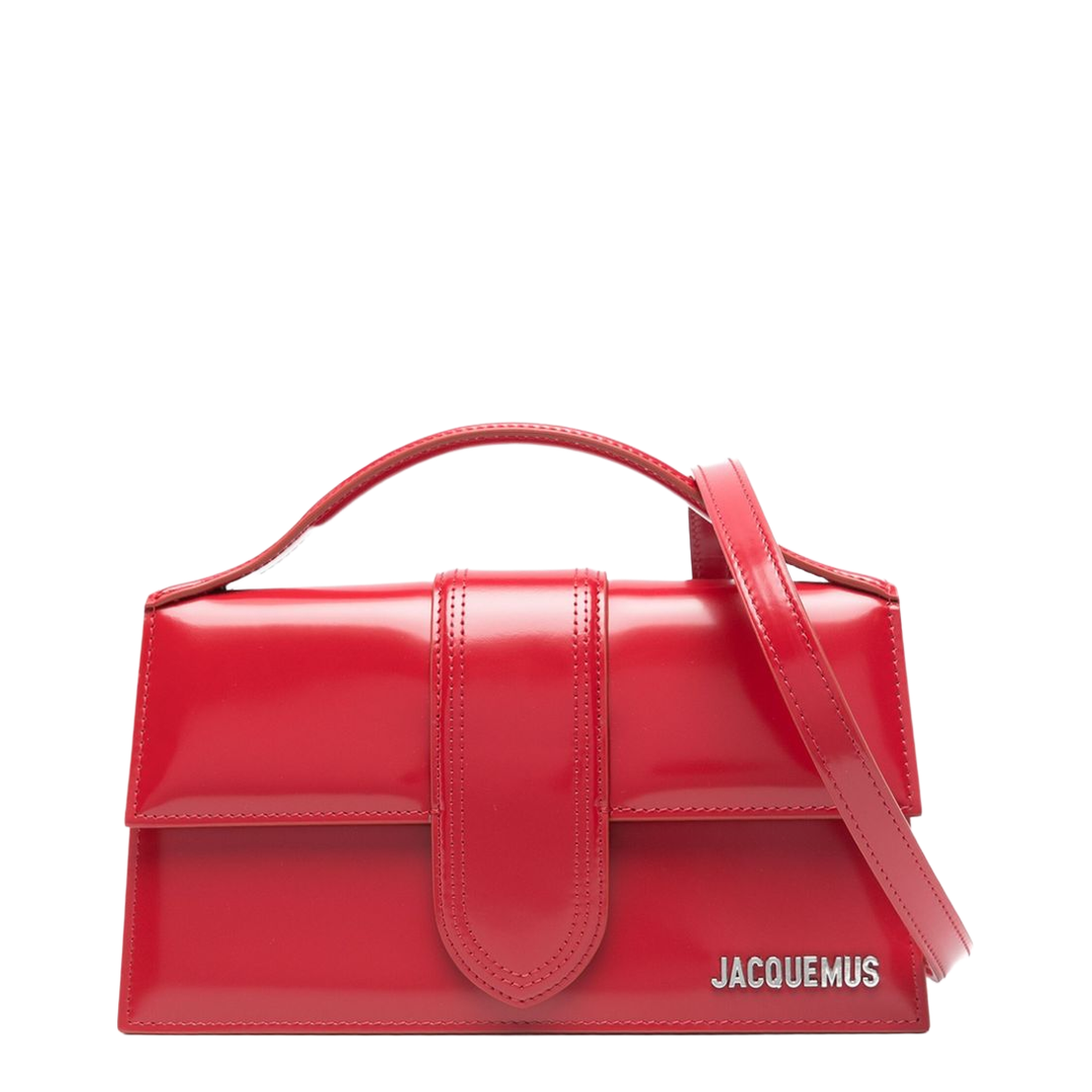 The Large Bambino Leather Top-Handle Bag - Rosso - Image 1