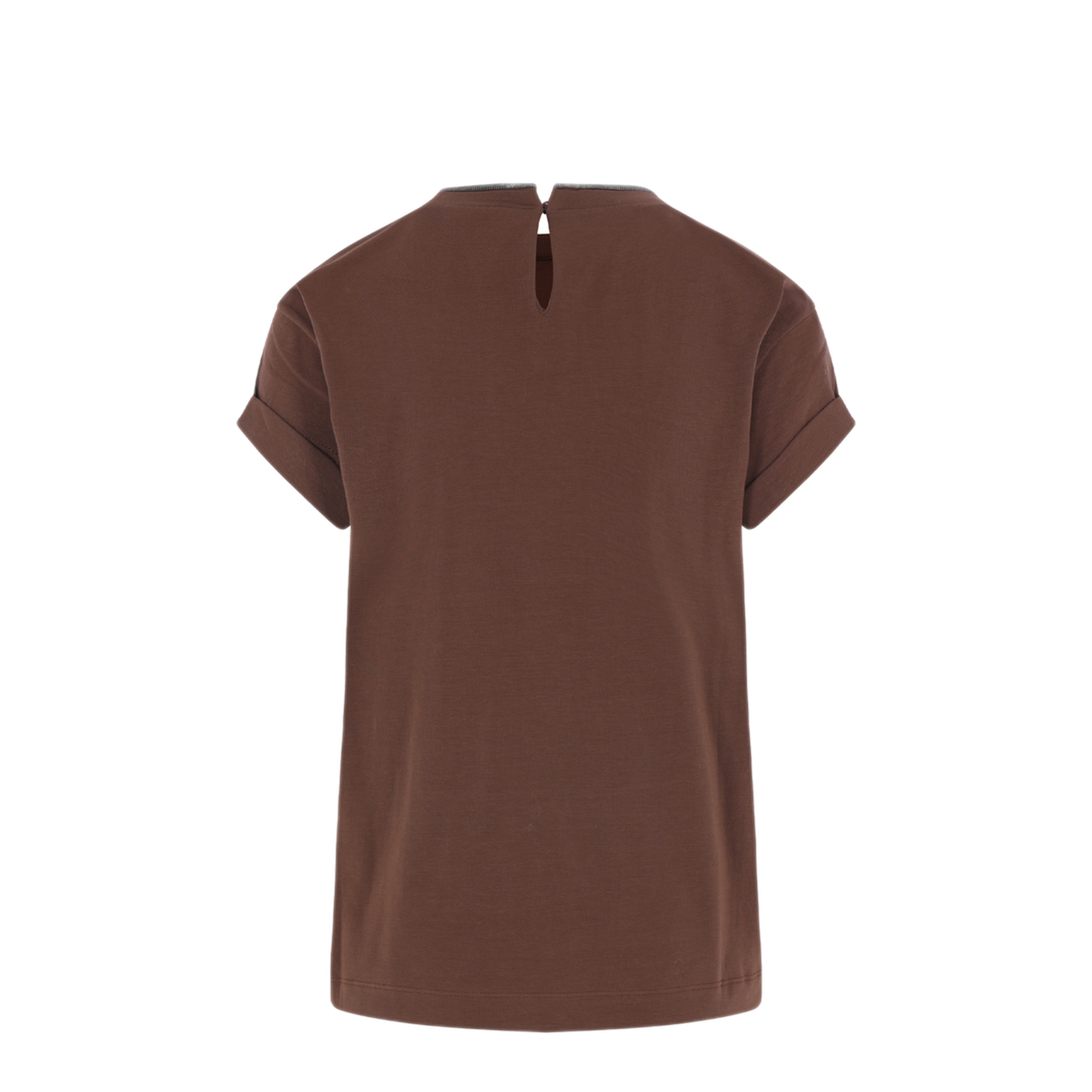 Stretch Cotton Jersey T-Shirt with Precious Faux Layering - Image 2