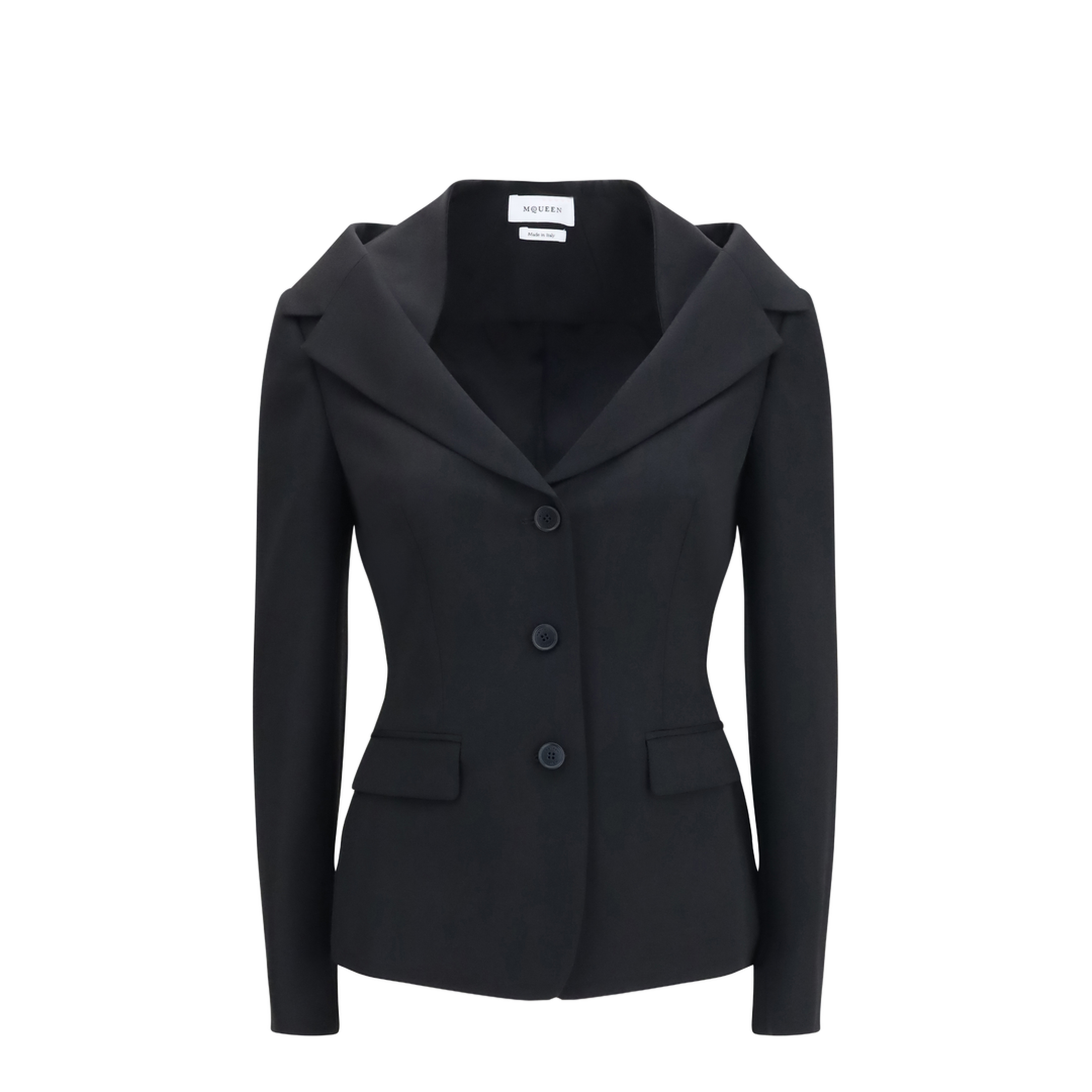 Structured Off-Shoulder Jacket with Harness Details - Image 1