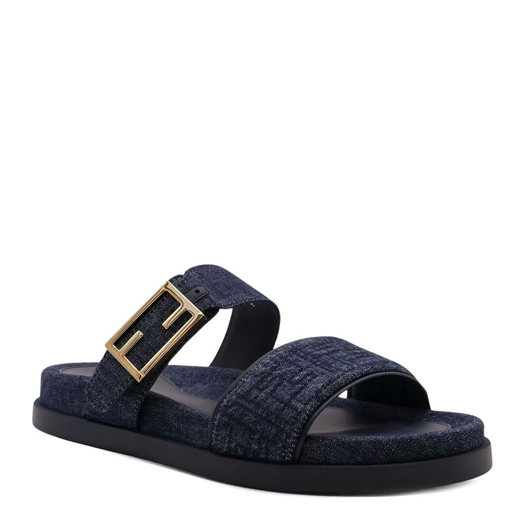 Dark Blue Denim Fabric Slides - Image 3