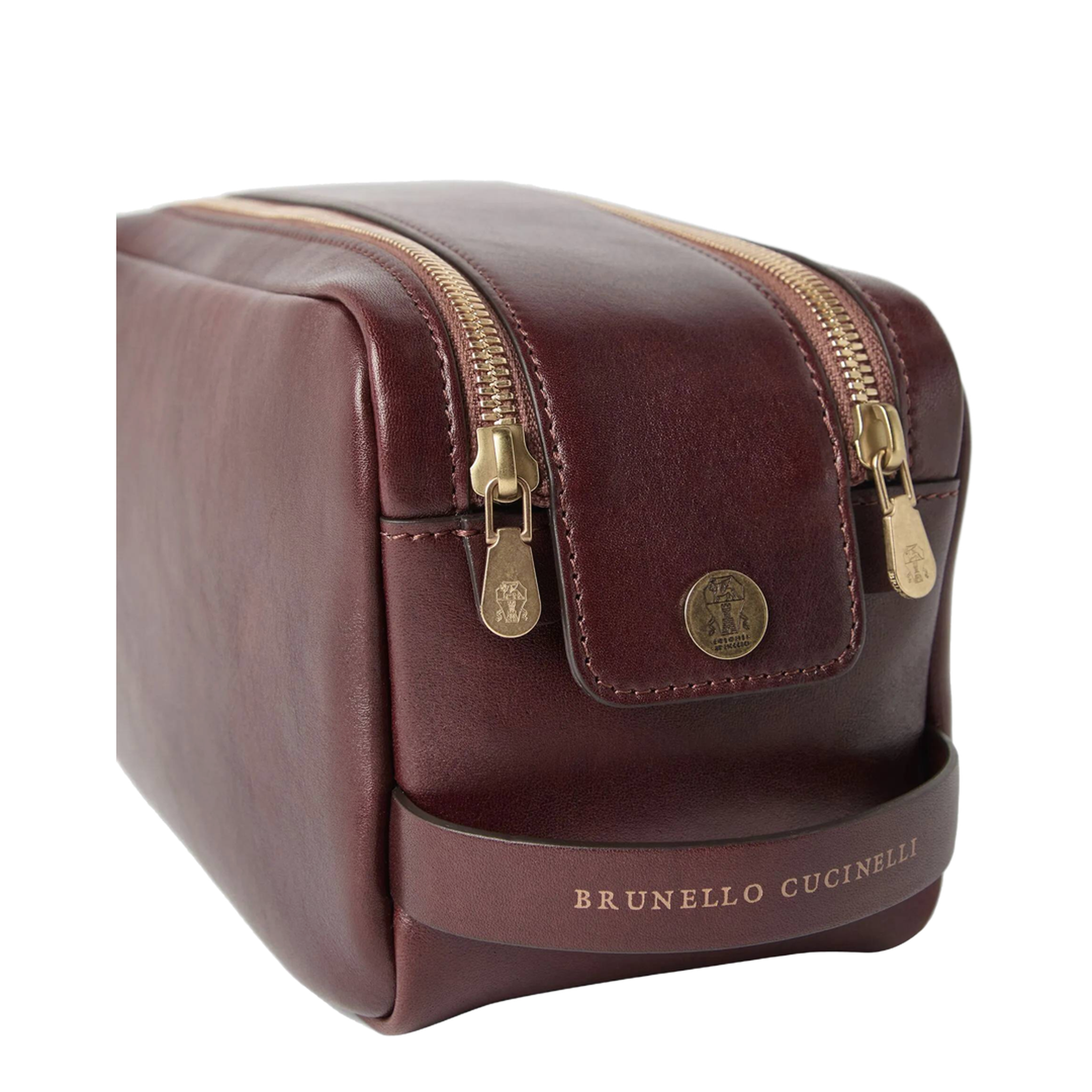 Calfskin Wash Bag - Burgundy - Image 2