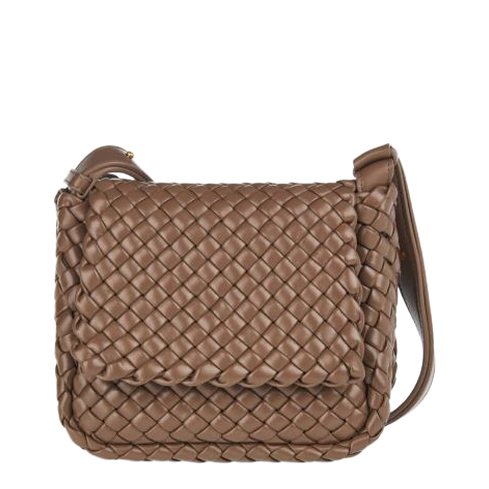 Cobble Leather Shoulder Bags - Taupe - Image 1