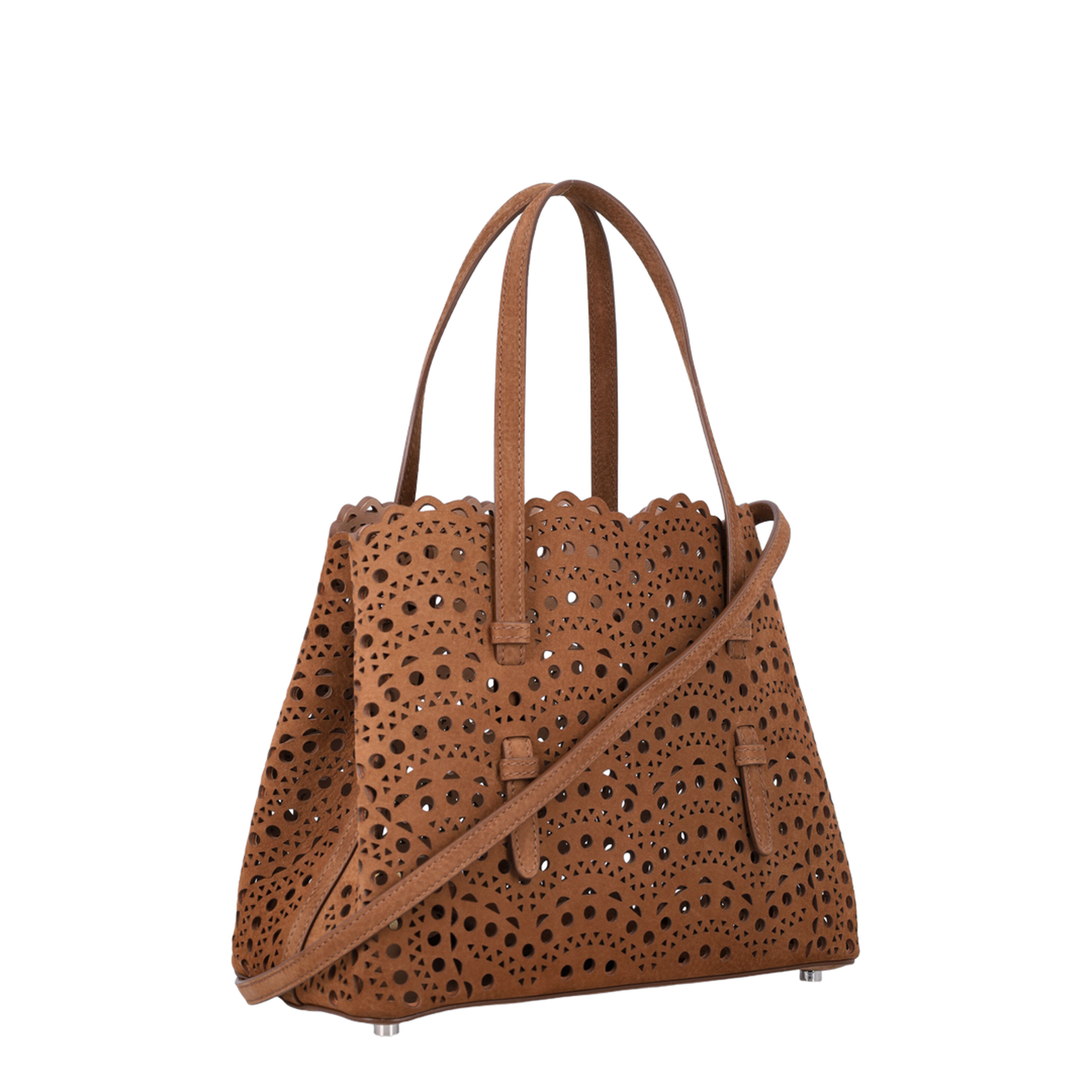 Mina 25 Medium Nubuck Tote Bag - Terracotta Brown - Image 2