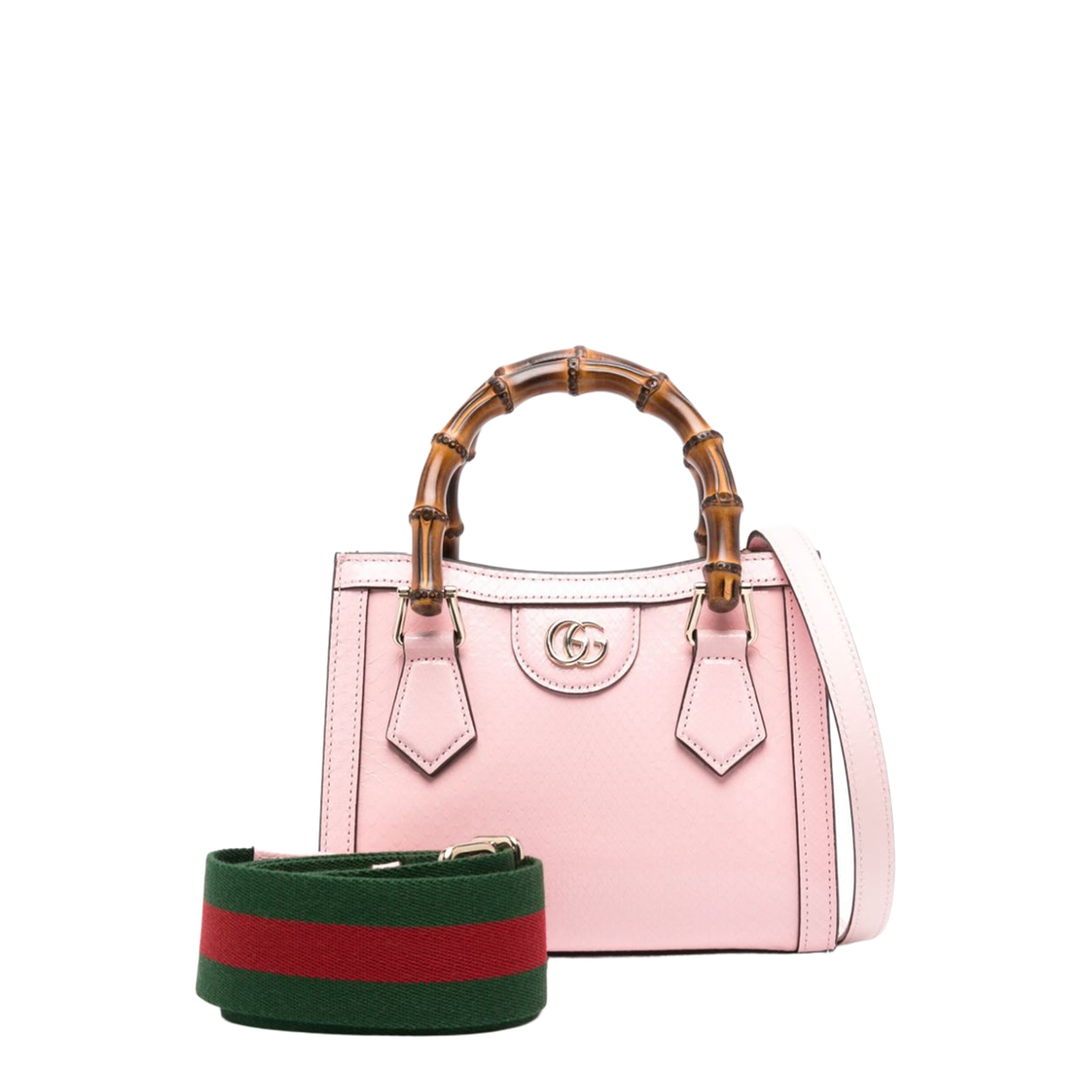 Diana Mini Python Tote - Pastel Pink - Image 2