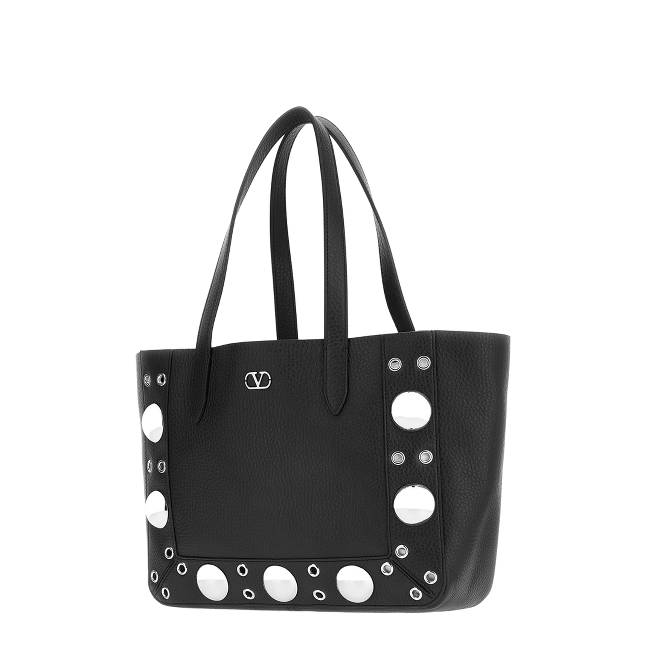 Nellcôte Small Grained Calfskin Shopping Bag - Black - Image 1