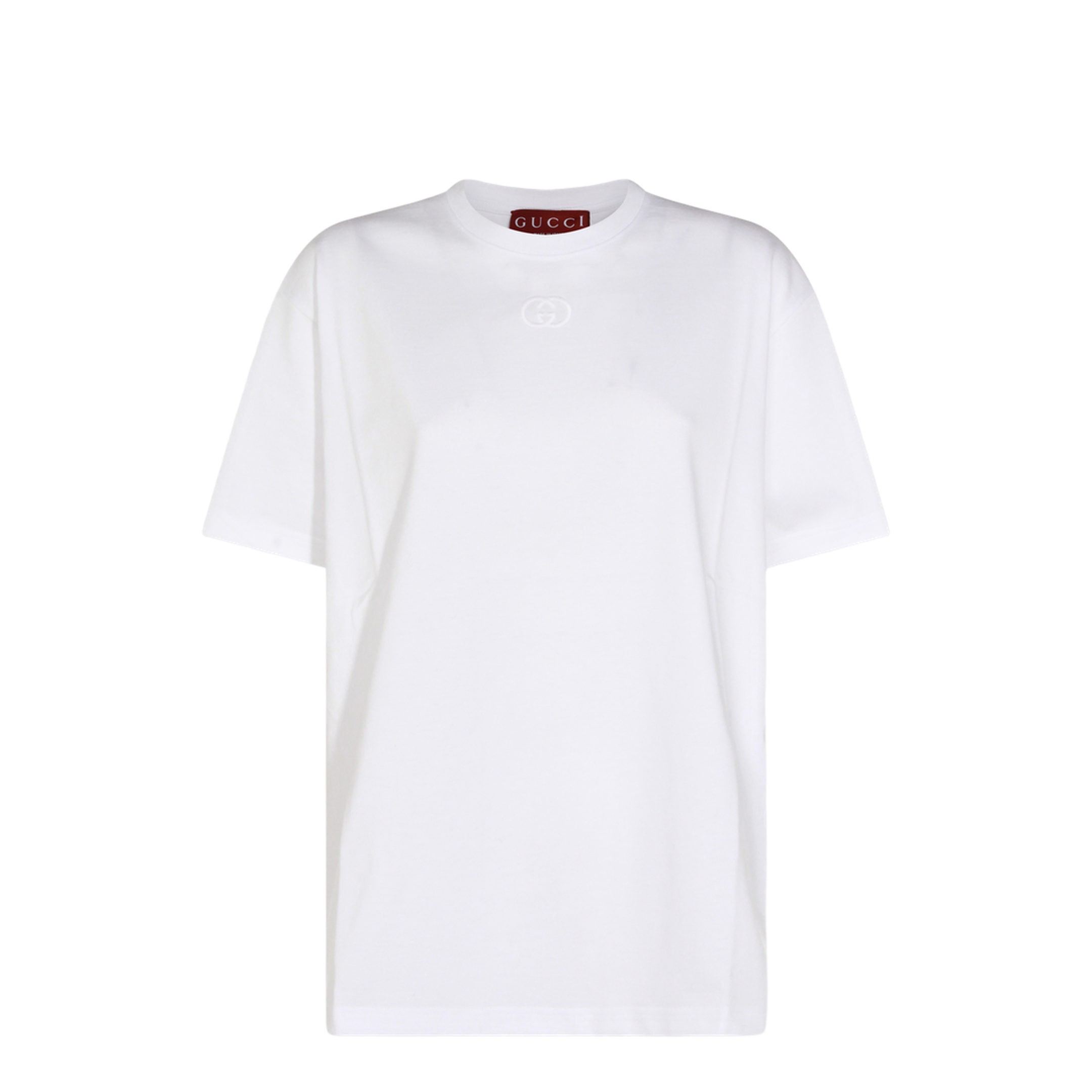 Cotton Jersey T-Shirt with Embroidery in White - Image 2