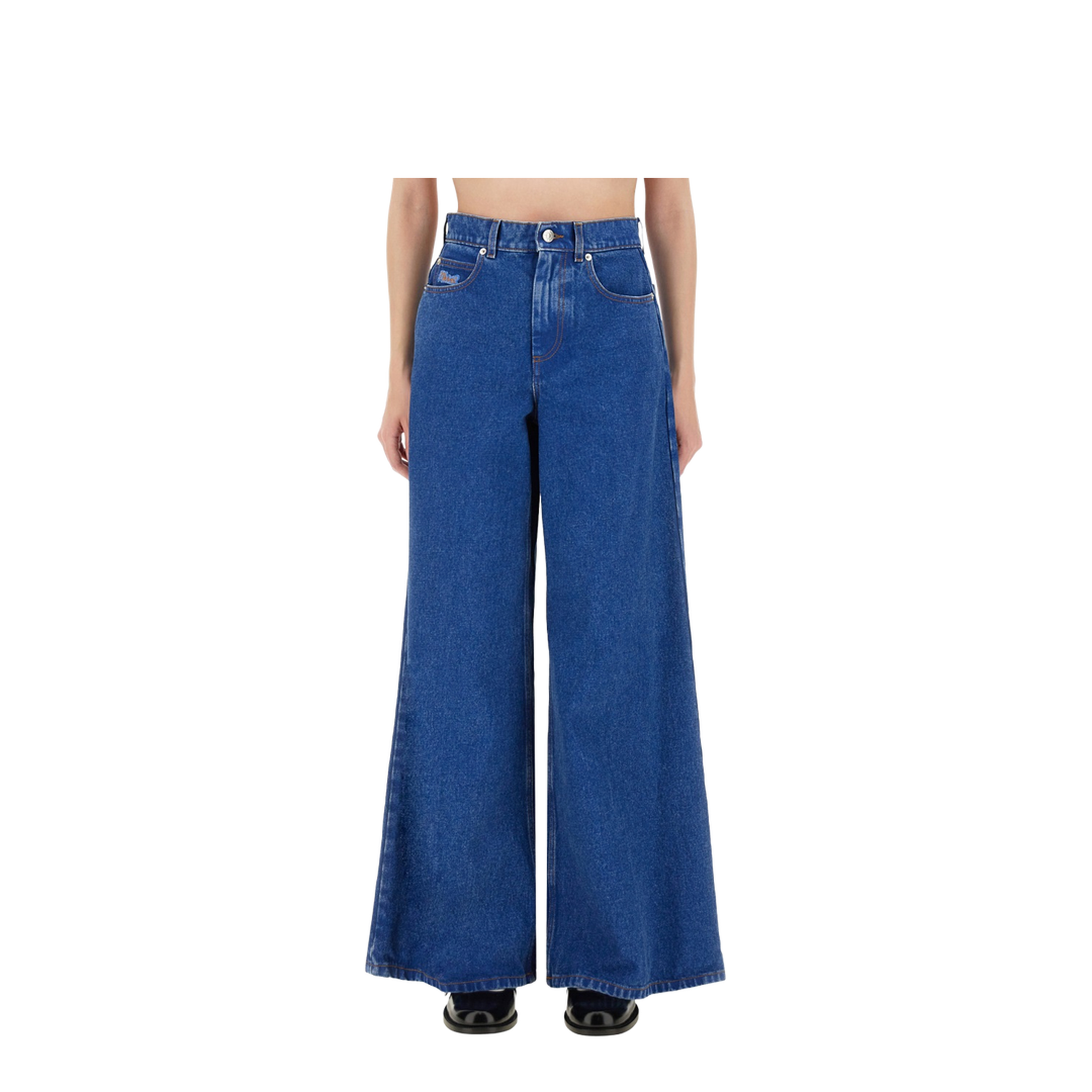 Wide Flared Leg Jeans - Image 1
