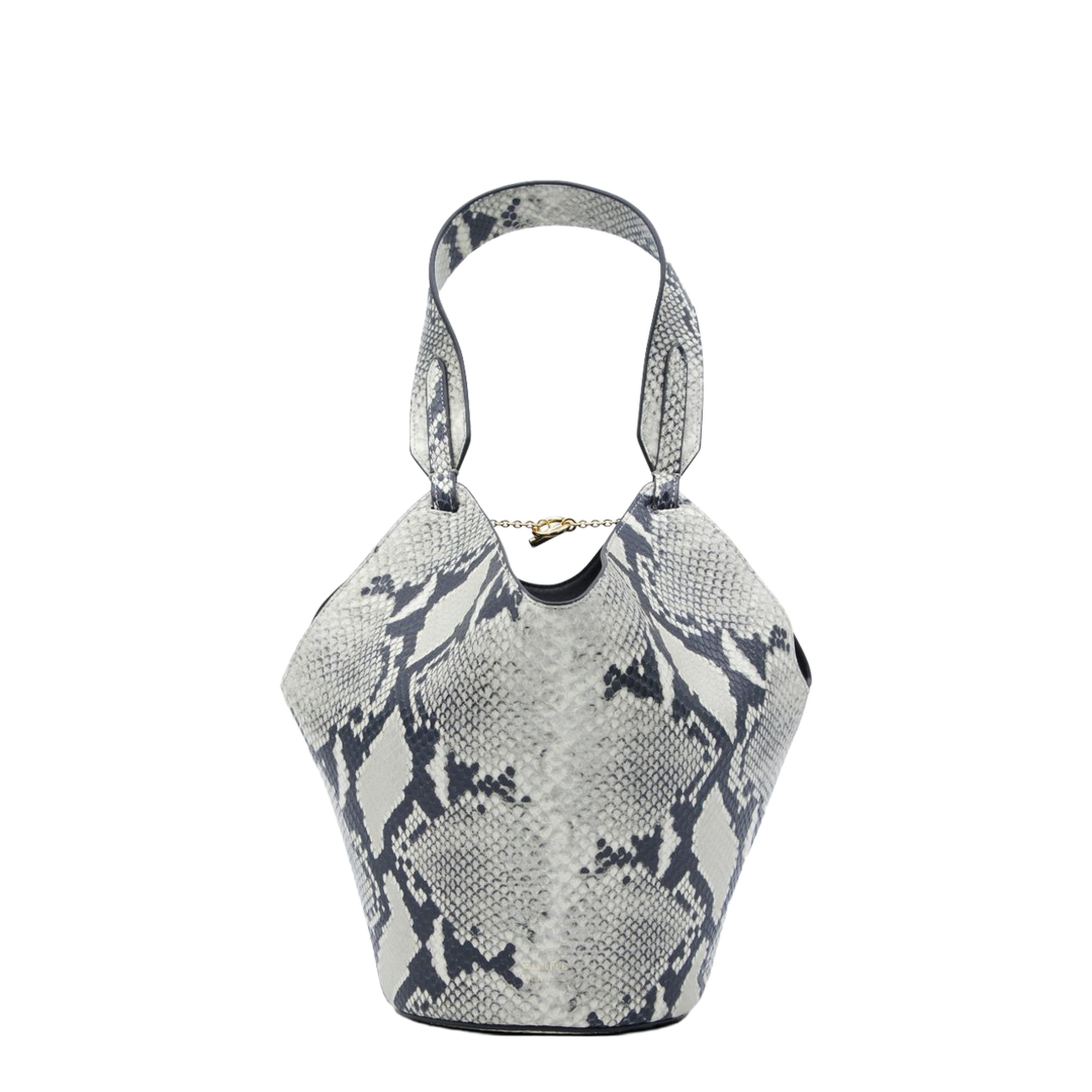 Lotus Mini Python-Embossed Calfskin Tote - Natural - Image 1